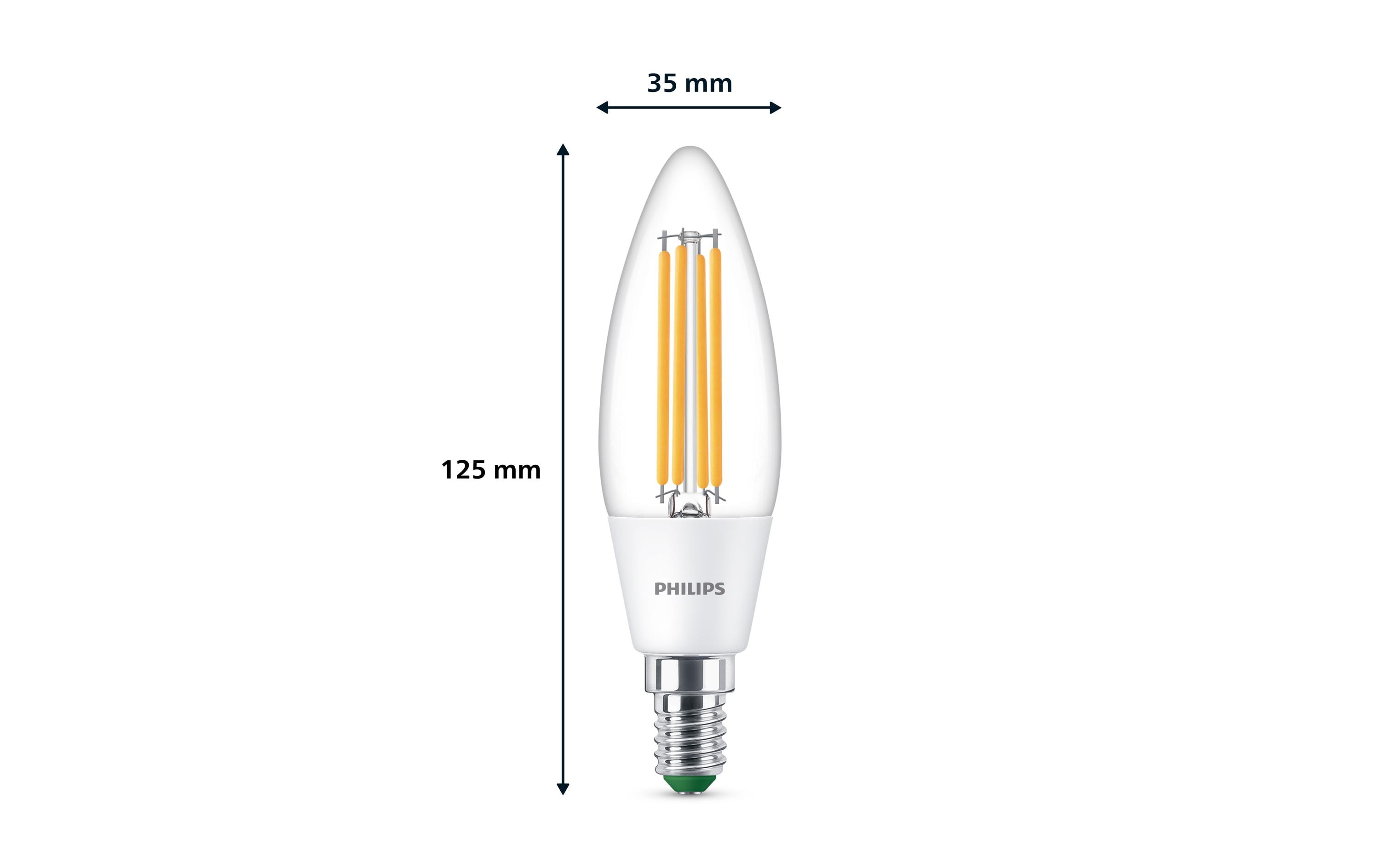 Philips Lampe E14 LED, Ultra-Effizient, Warmweiss, 40W Ersatz