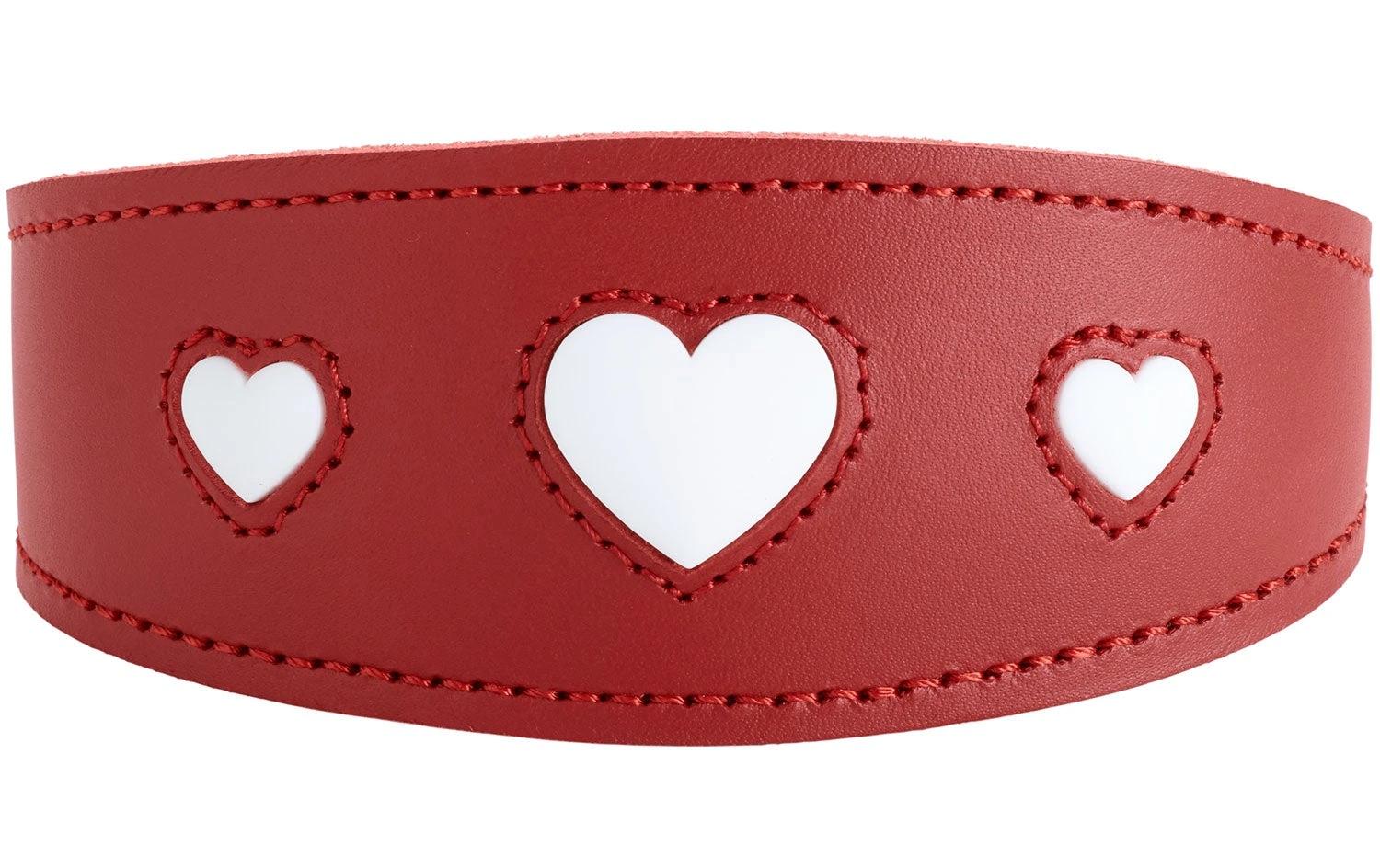 Hunter Halsband Windhund Love 37/XS-S, Rot/Schwarz