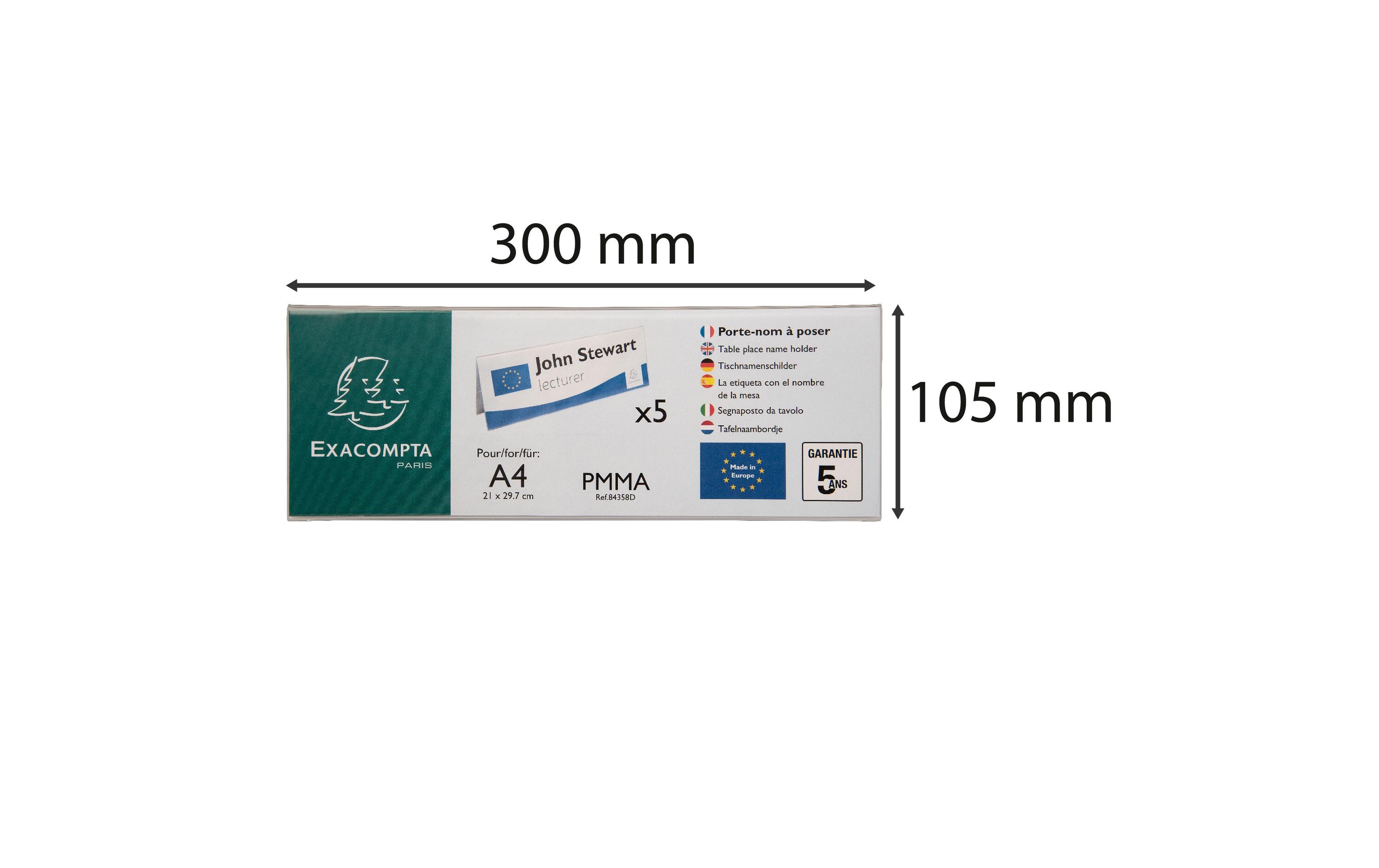 Exacompta Namensschild A4, 5 Stück