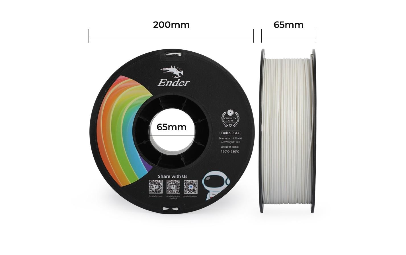 Creality Filament PLA+ Weiss, 1.75 mm, 1 kg