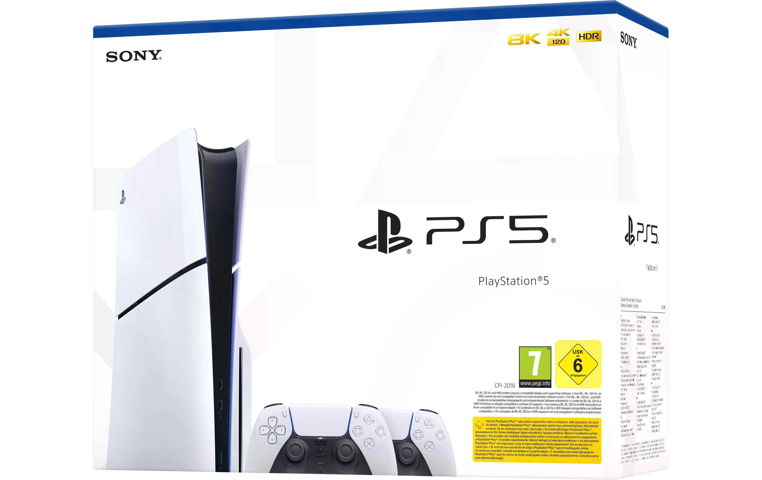 Sony Spielkonsole PlayStation 5 Slim – Disc Edition 2x DualSense