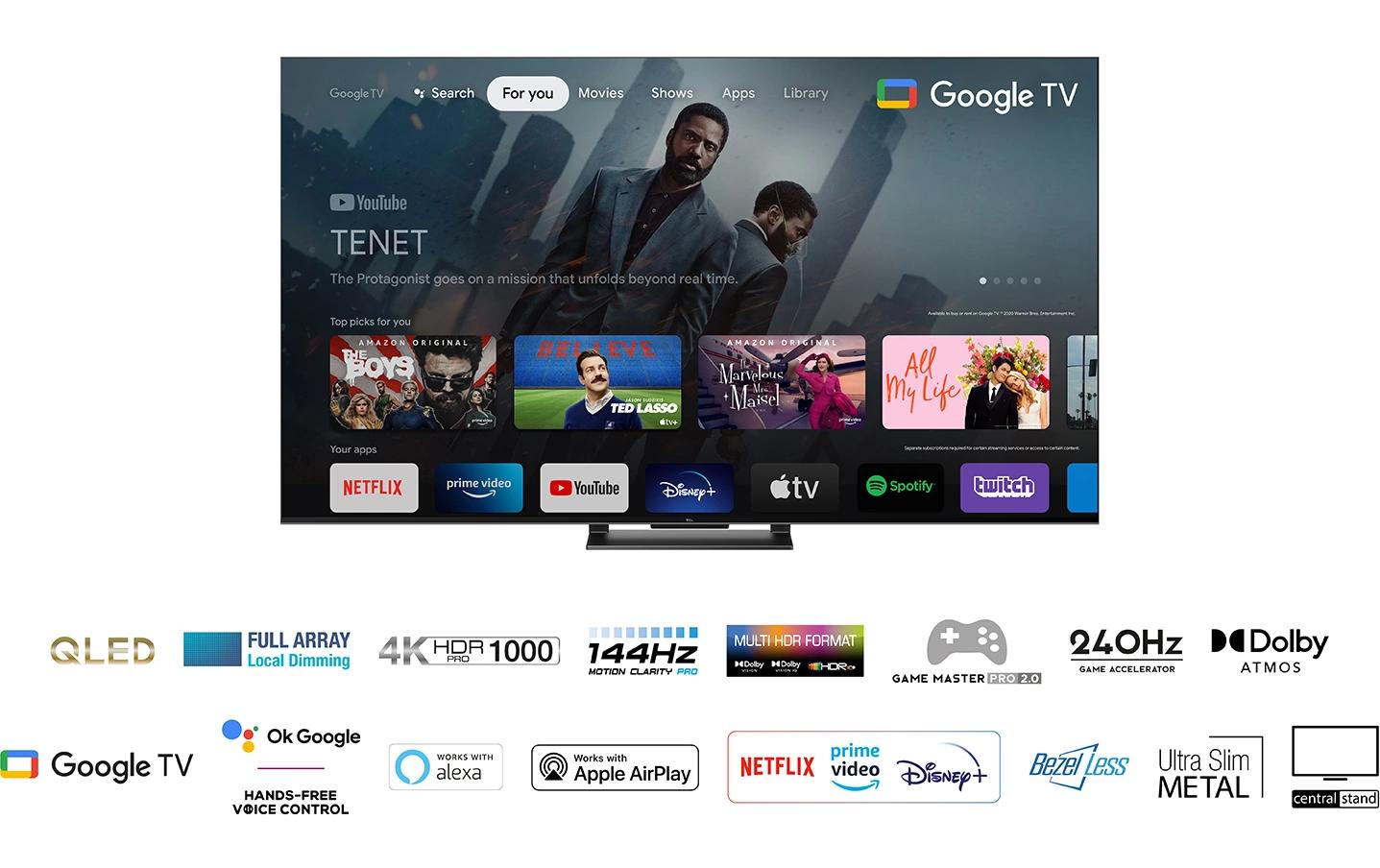 TCL TV 55T8A 55, 3840 x 2160 (Ultra HD 4K), QLED