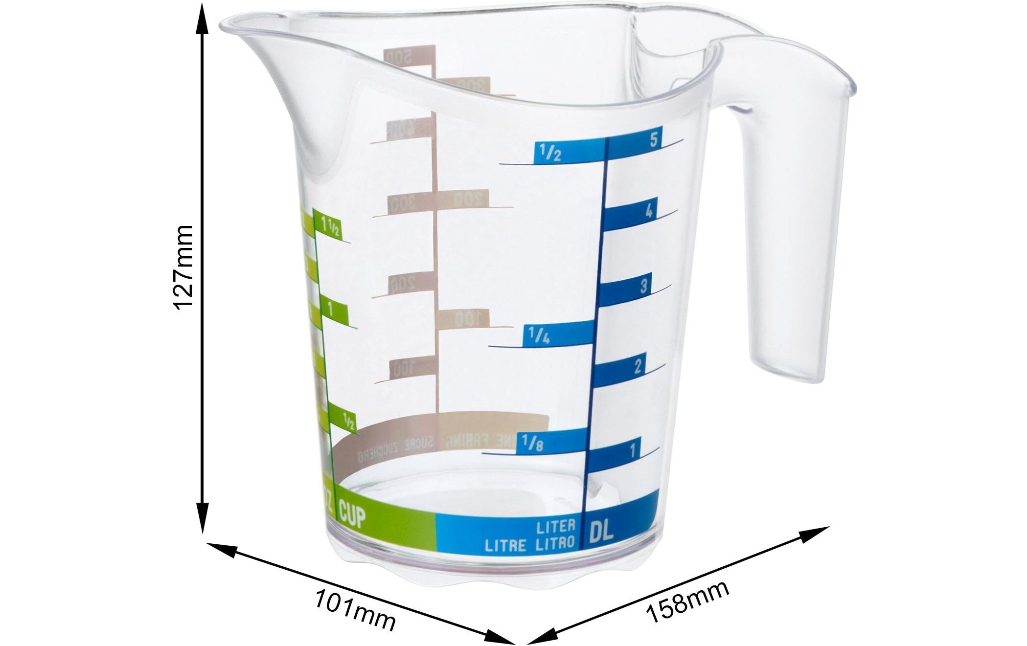 Rotho Messbecher Domino Dekor 5 dl, Transparent