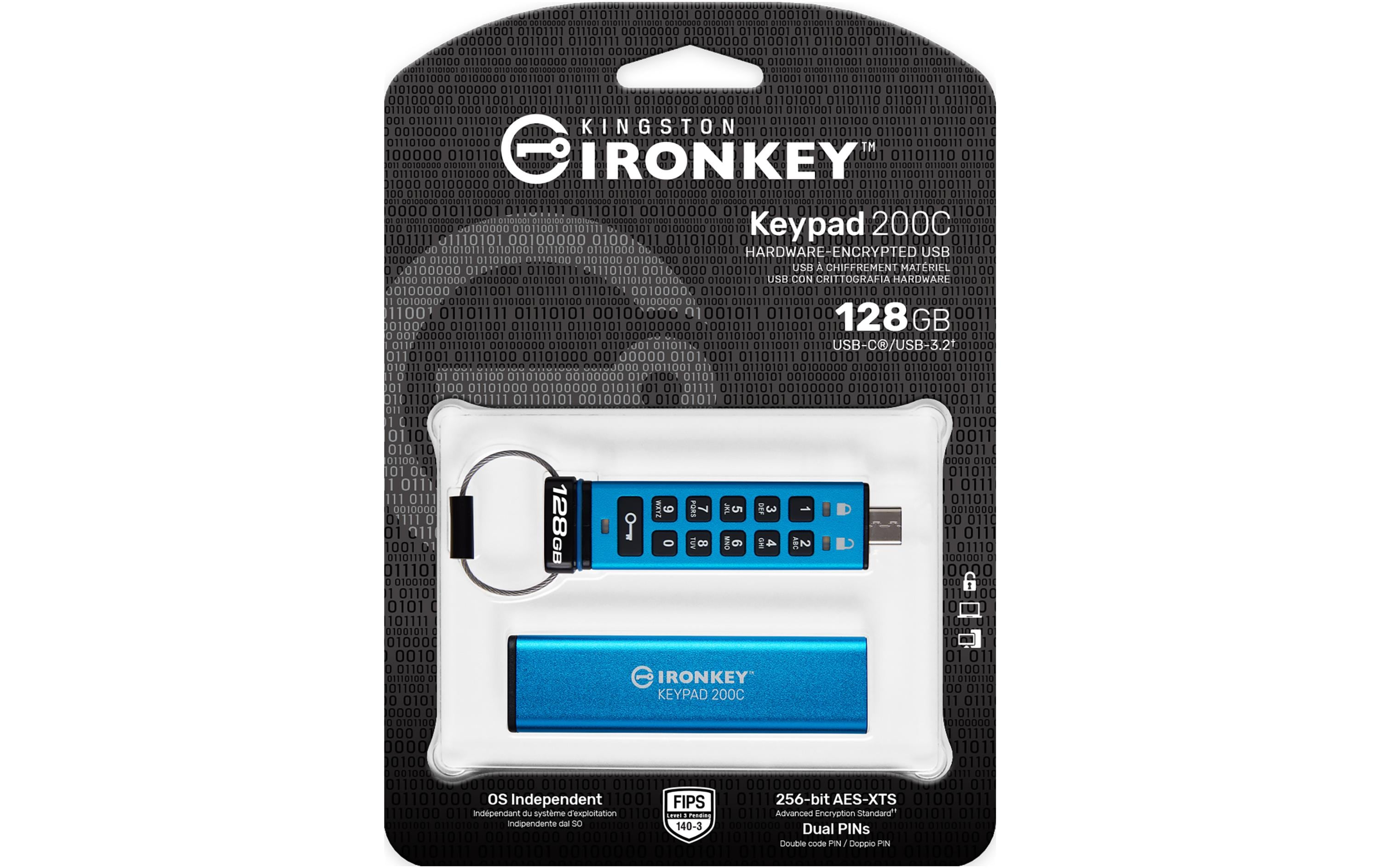 Kingston USB-Stick IronKey Keypad 200C 128 GB