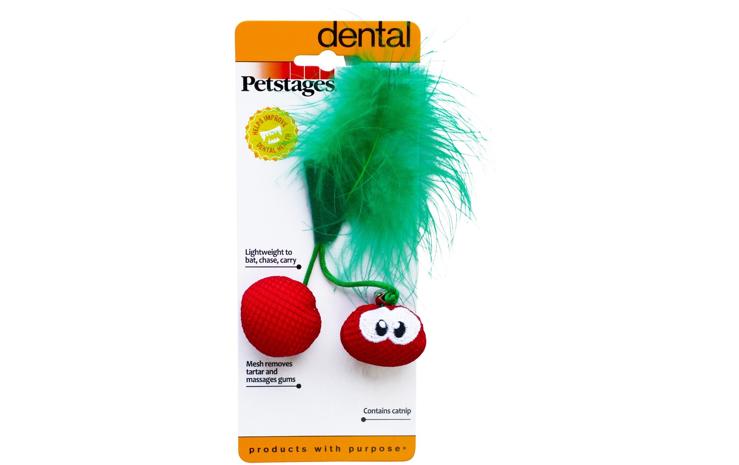 Petstage Katzen-Spielzeug Dental Cherries, Rot