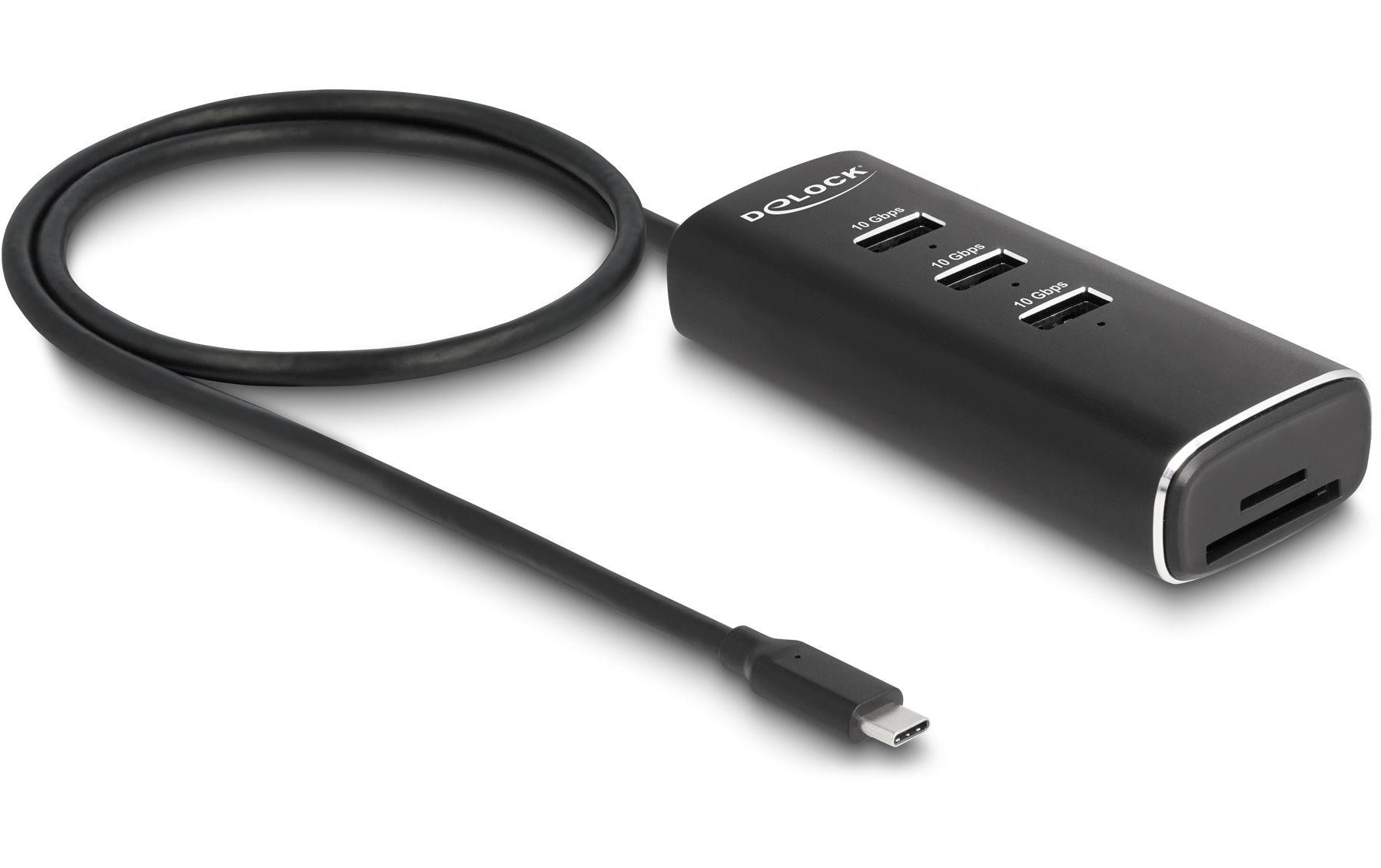 Delock USB-Hub 3x USB A/1x USB C 10Gbps und 1x mircoSD/SD