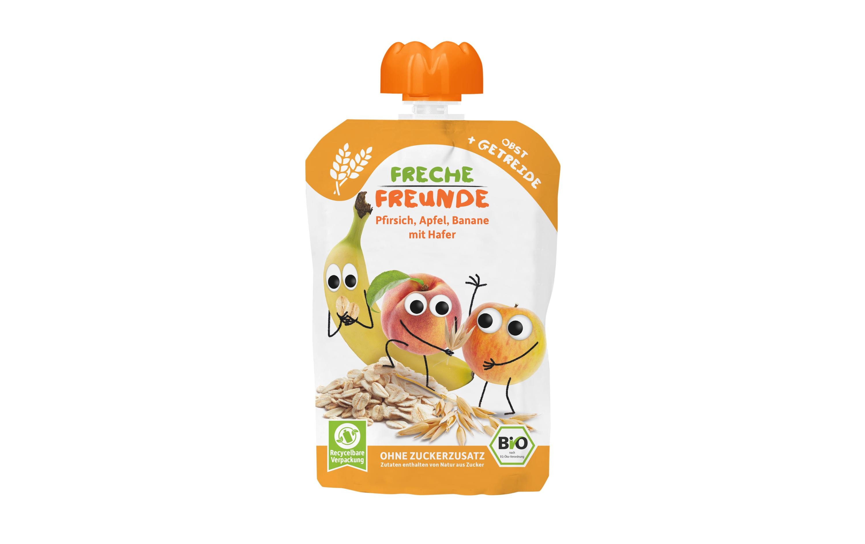 Freche Freunde Quetschbeutel Pfirsich, Apfel, Banane mit Hafer 100 g