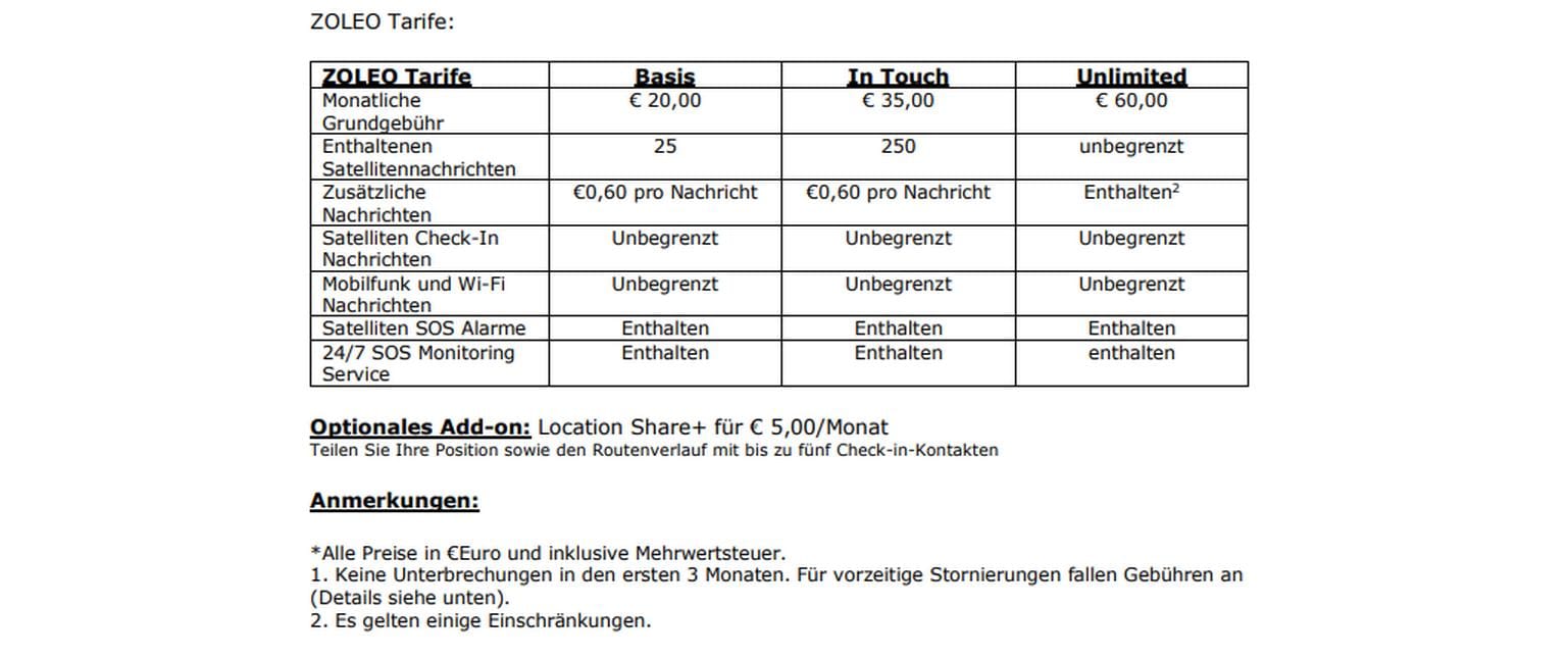 Zoleo Satelliten Messenger, 2 Wegkommunikation