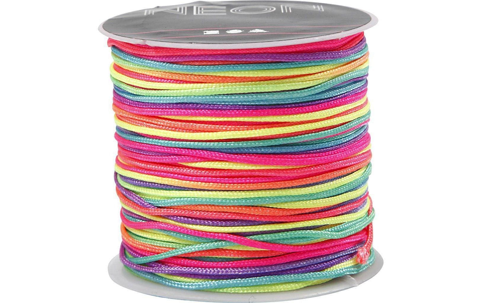 Creativ Company Macramé-Band 1 mm, Neon multi, 28 m