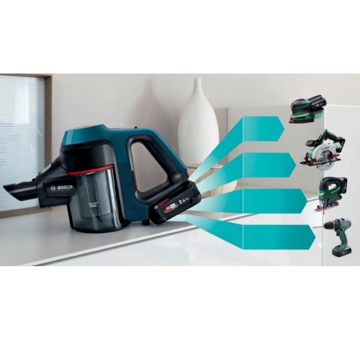 Bosch Akku-Hand- und Stielsauger BSS71125AH Blau/Schwarz