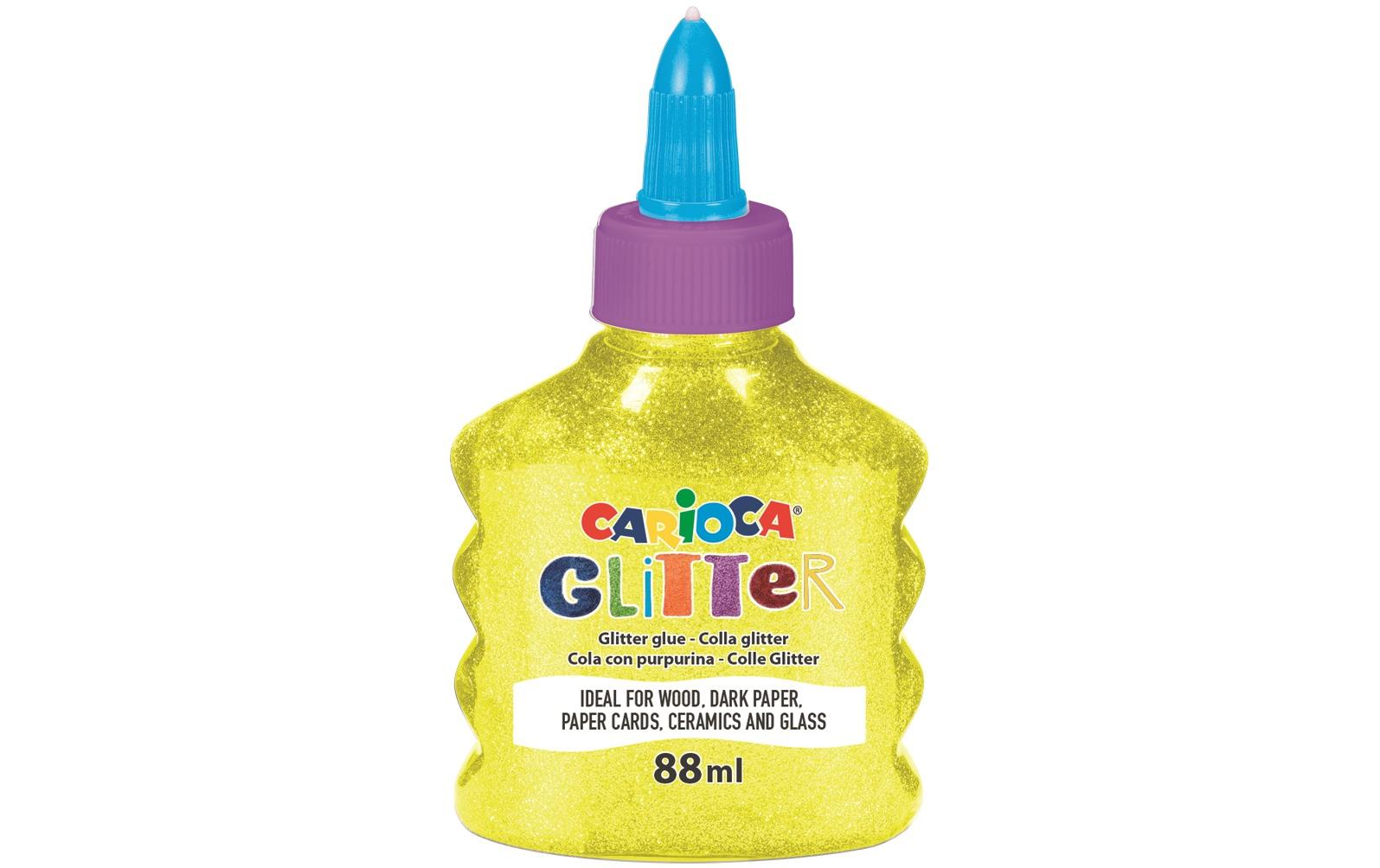 Carioca Bastelkleber Glitter Neon 88 ml, Neongelb