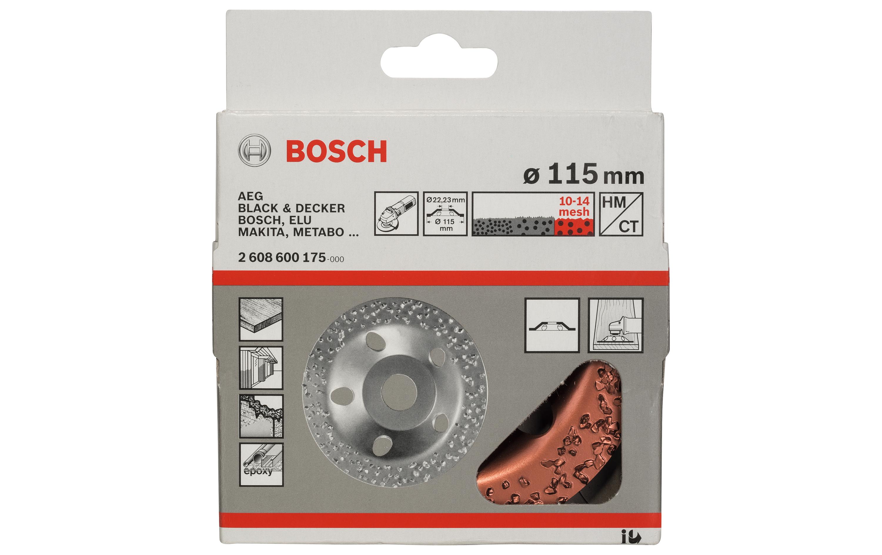 Bosch Professional Topfscheibe Carbide grob, 115 mm