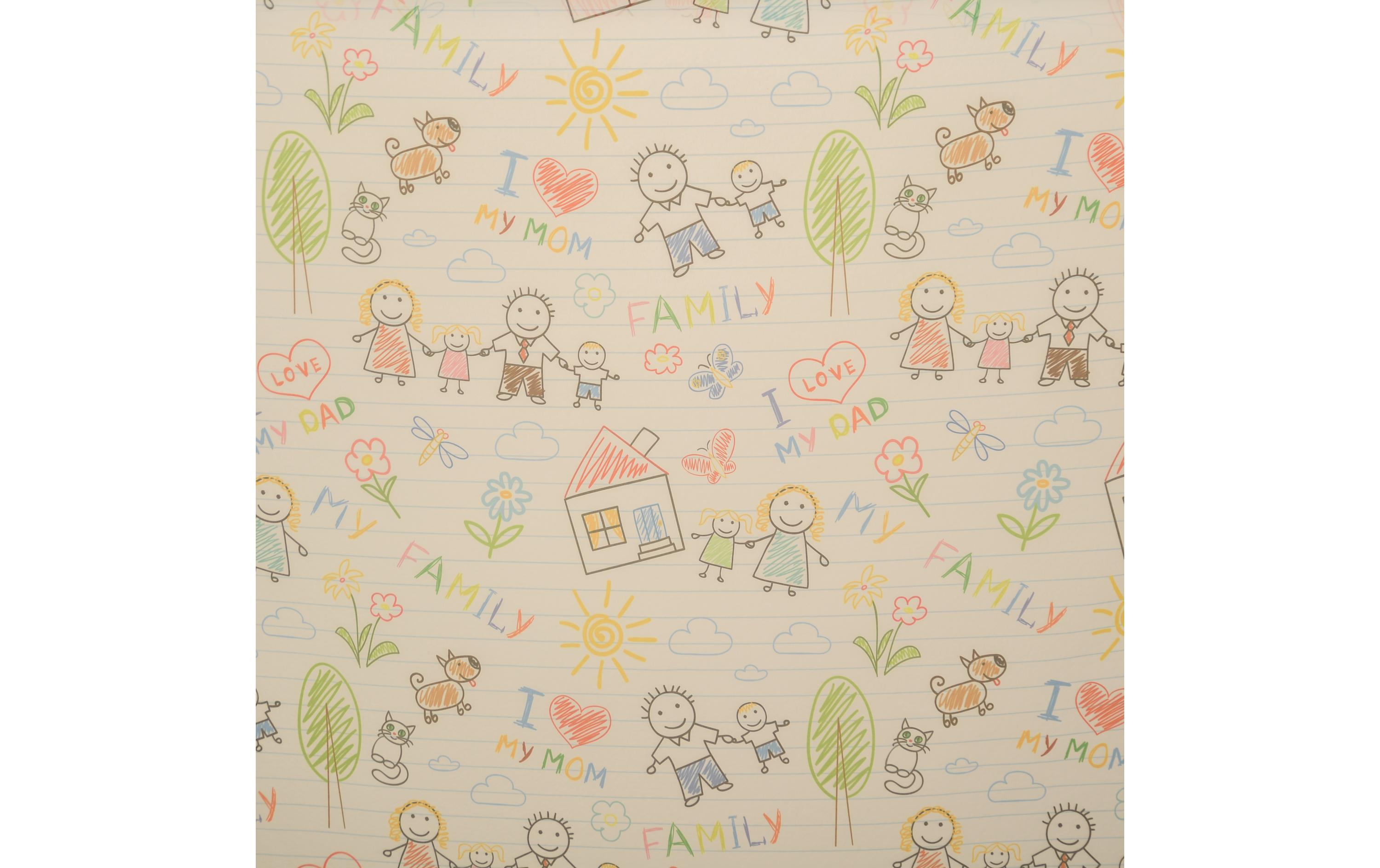 Kindervorhang.ch Tagvorhang Happy mit Faltenband 140 cm x 240 cm