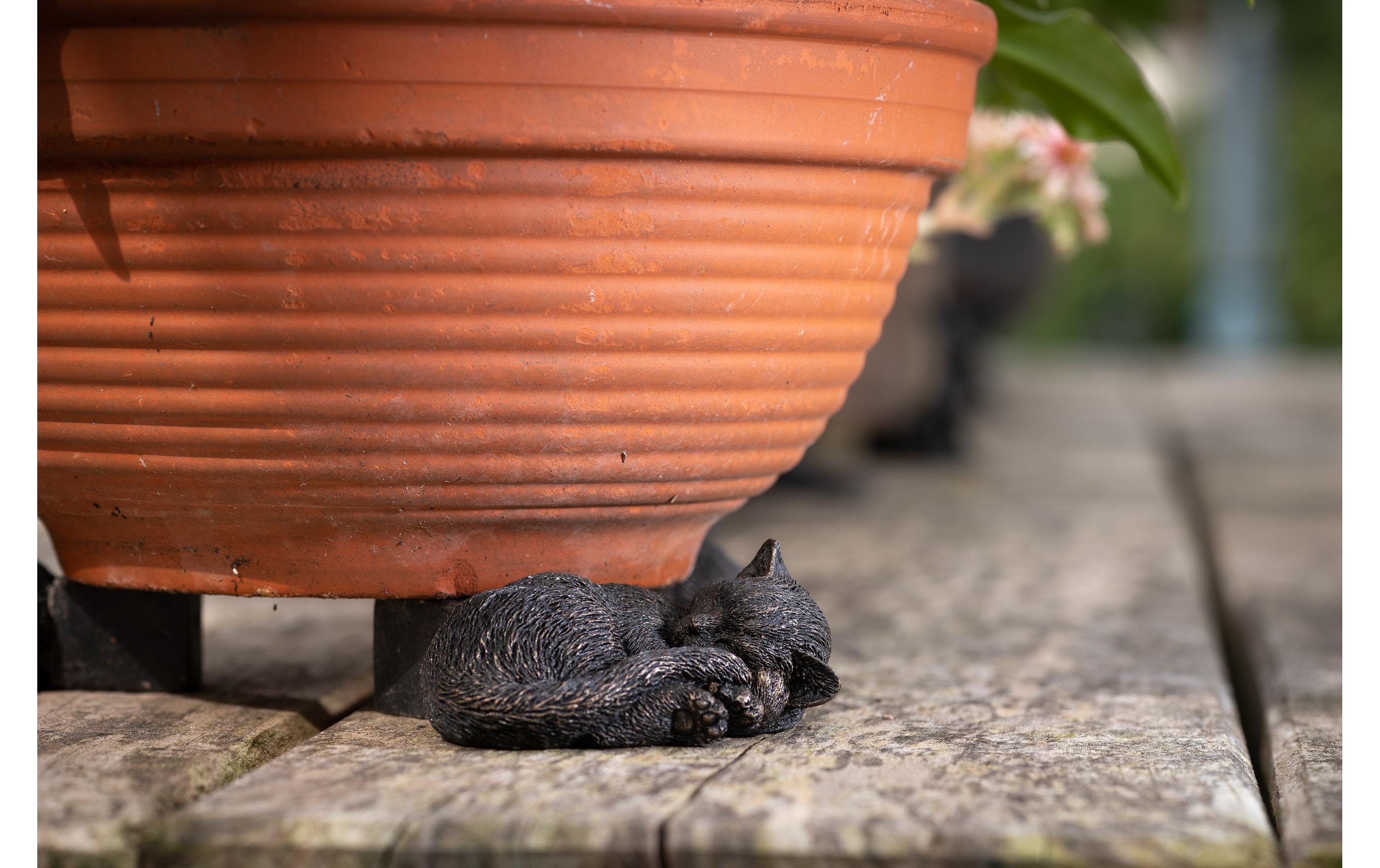 Jardinopia Pflanzentopffüsse Potty Feet Schlafende Katze, 3er Set