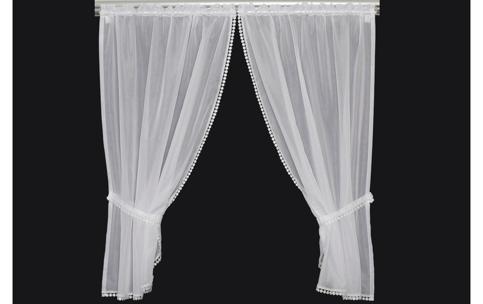 Hubatka Tagvorhang Vitrage Spitzen-Vitragen 95 cm x 150 cm, Weiss