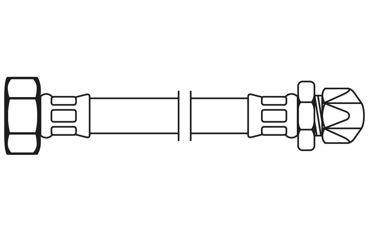 Flexo Anschlussschlauch DN8 IG x Quetschver. 1/2 x 10 mm / 40 cm