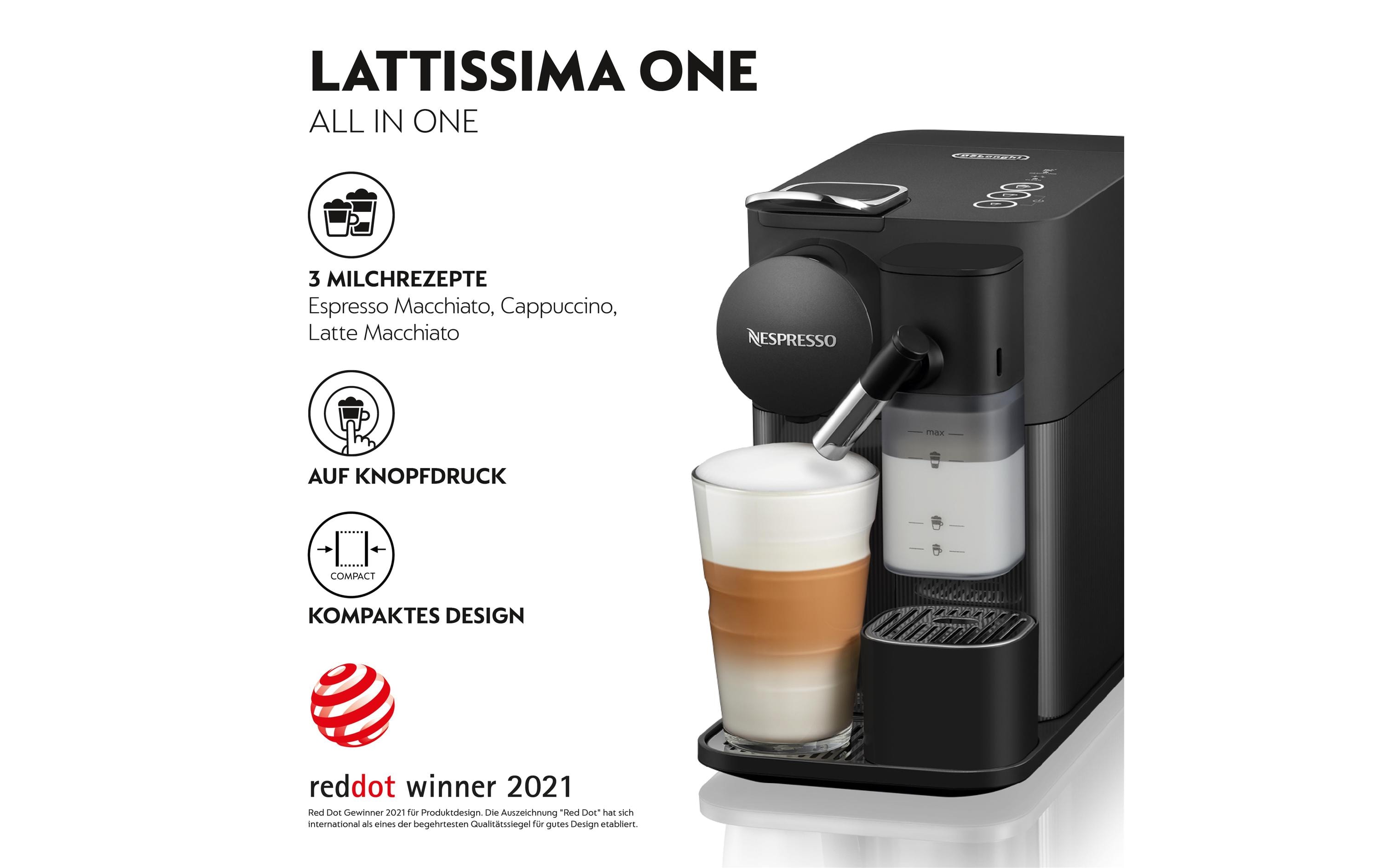 De'Longhi Kaffeemaschine Nespresso New Lattissima One EN510.B Schwarz