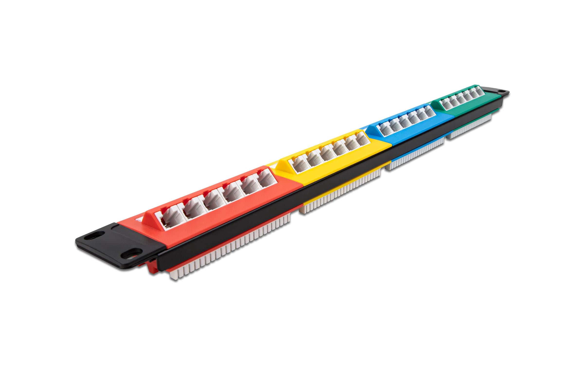 Delock Patchpanel 19 24 Port Cat.5e, 1HE, farbig