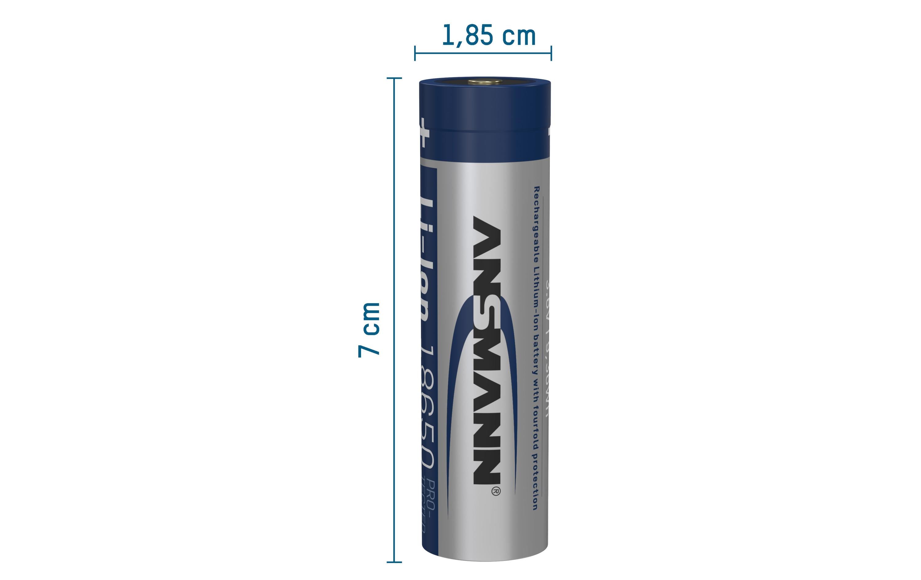 Ansmann Akku 18650 Typ 3400 3250 mAh mit Micro-USB Ladebuchse