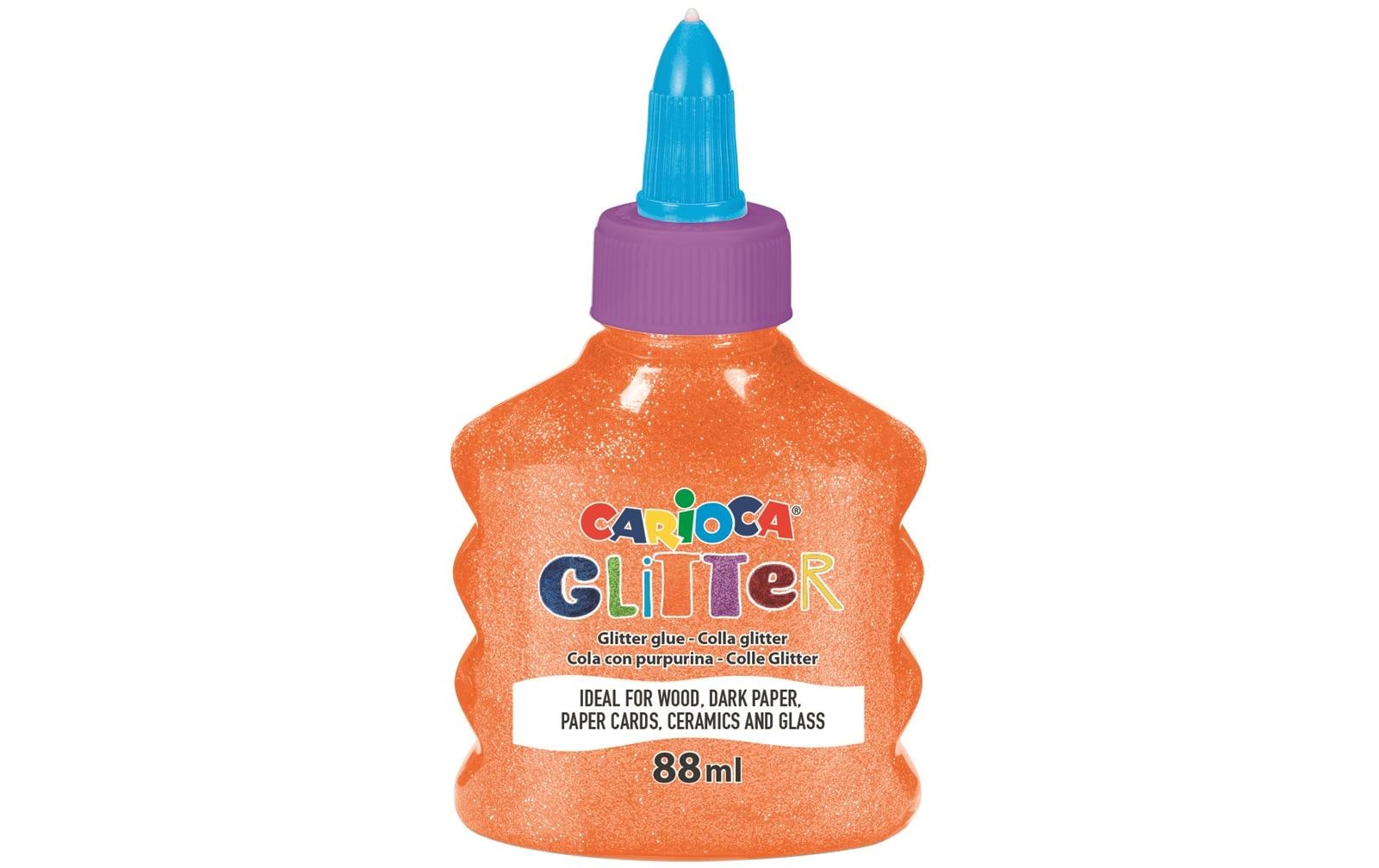 Carioca Bastelkleber Glitter Neon 88 ml, Neonorange