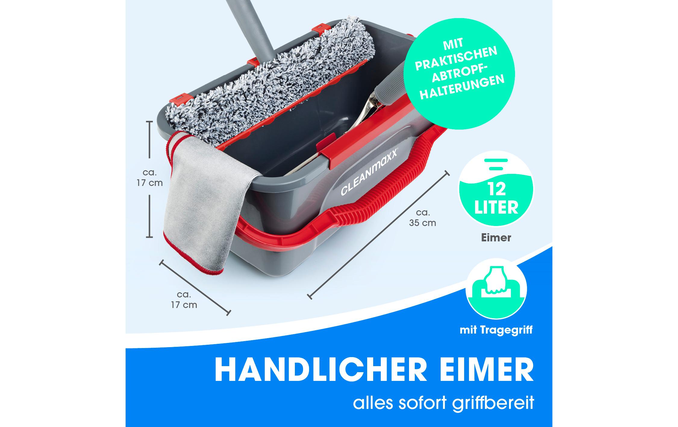 CLEANmaxx Fensterwischer 7-teilig, Grau/Rot