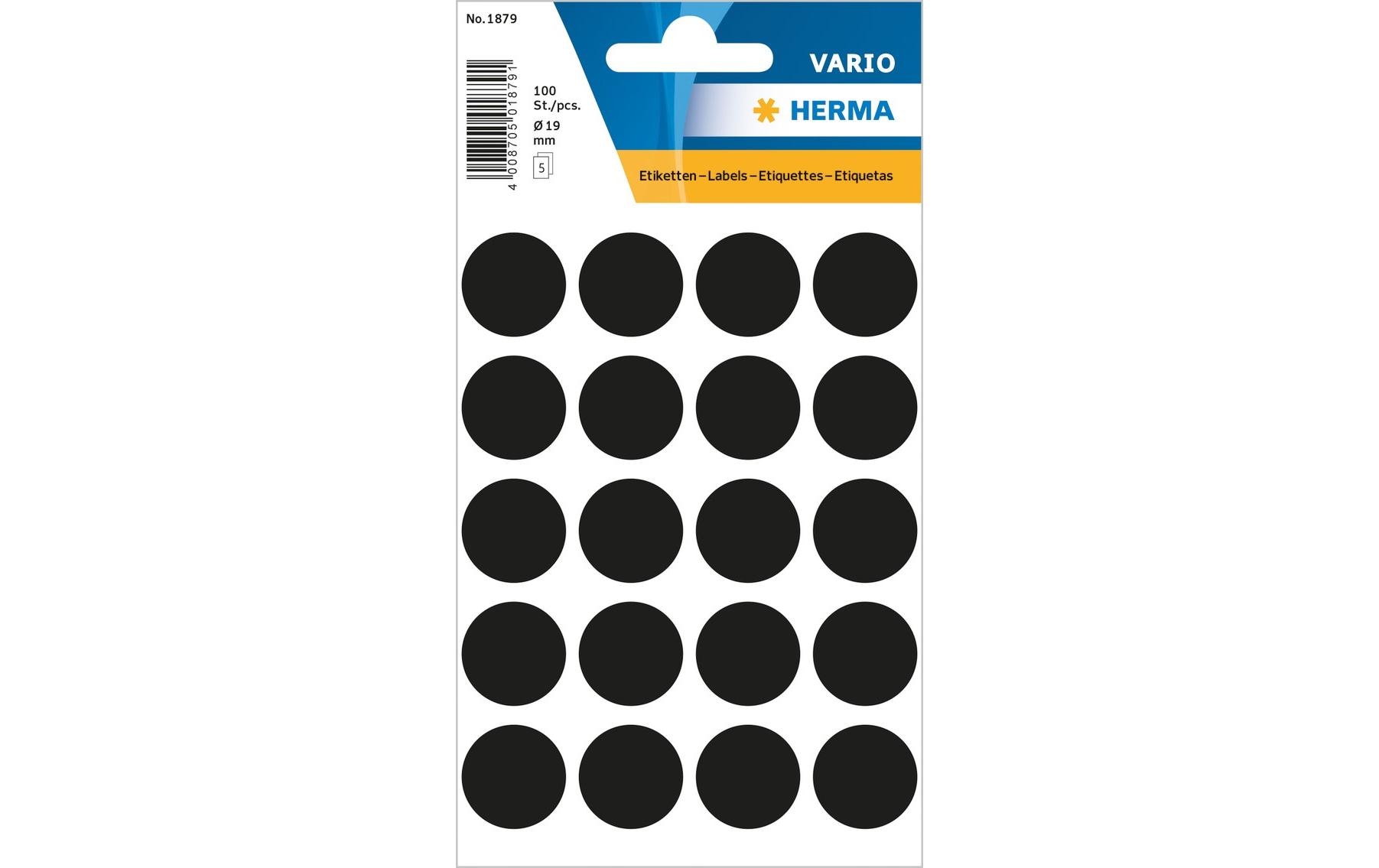 Herma Stickers Klebepunkte Vario Ø 19 mm, Schwarz