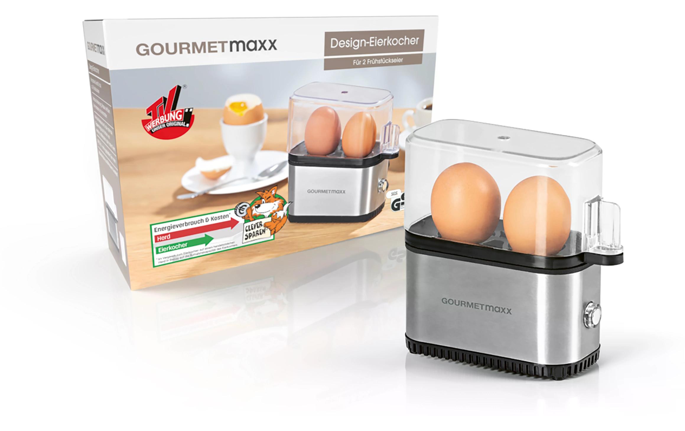 GOURMETmaxx Eierkocher Kompakt 2.0 Silber, 2 Eier