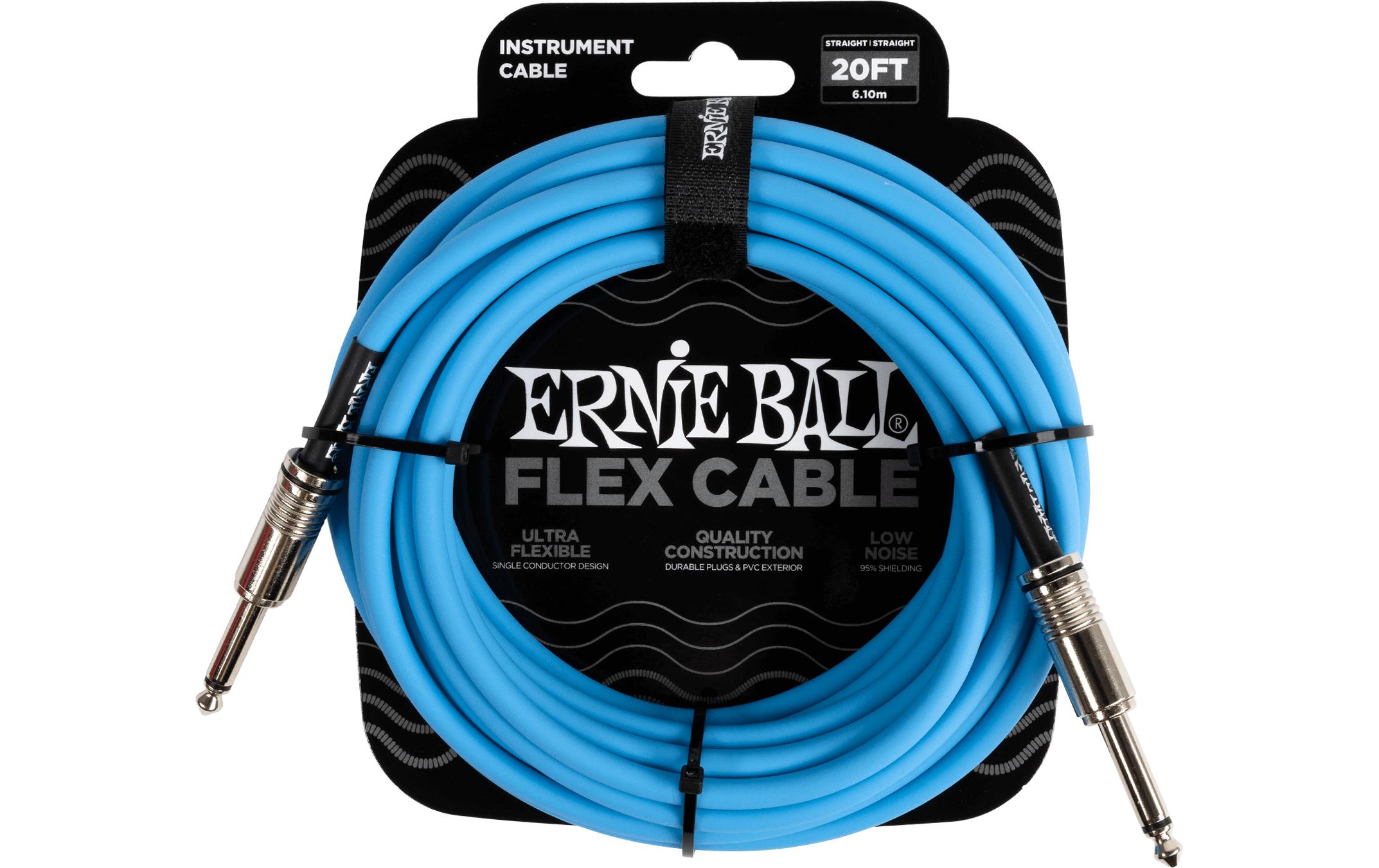 Ernie Ball Instrumentenkabel Flex 6417 – 6.09 m, Blau