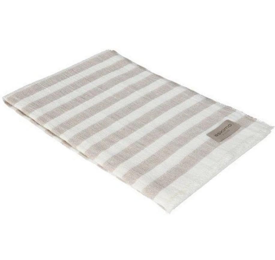 Eskimo Decke Provence Streifen, 130 x 180 cm, Hellbeige/Weiss