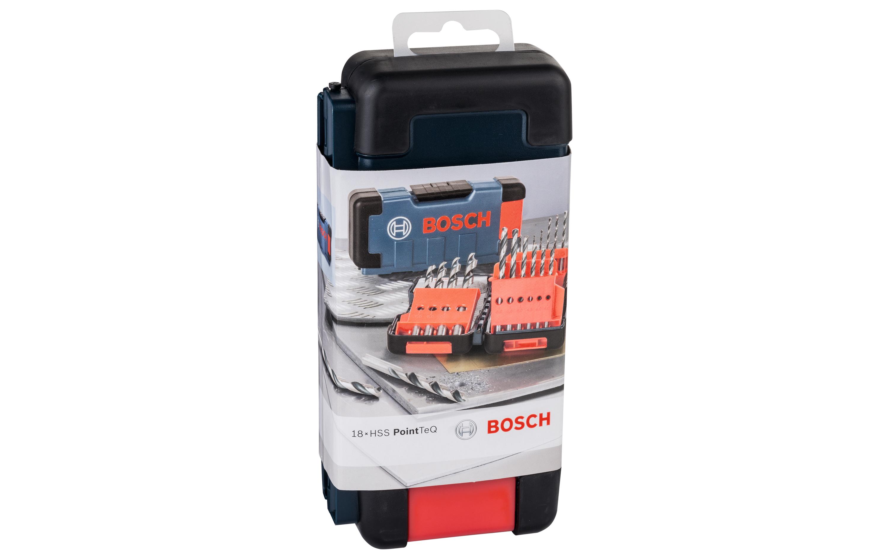 Bosch Spiralbohrer-Set HSS PointTeQ, 18-teilig