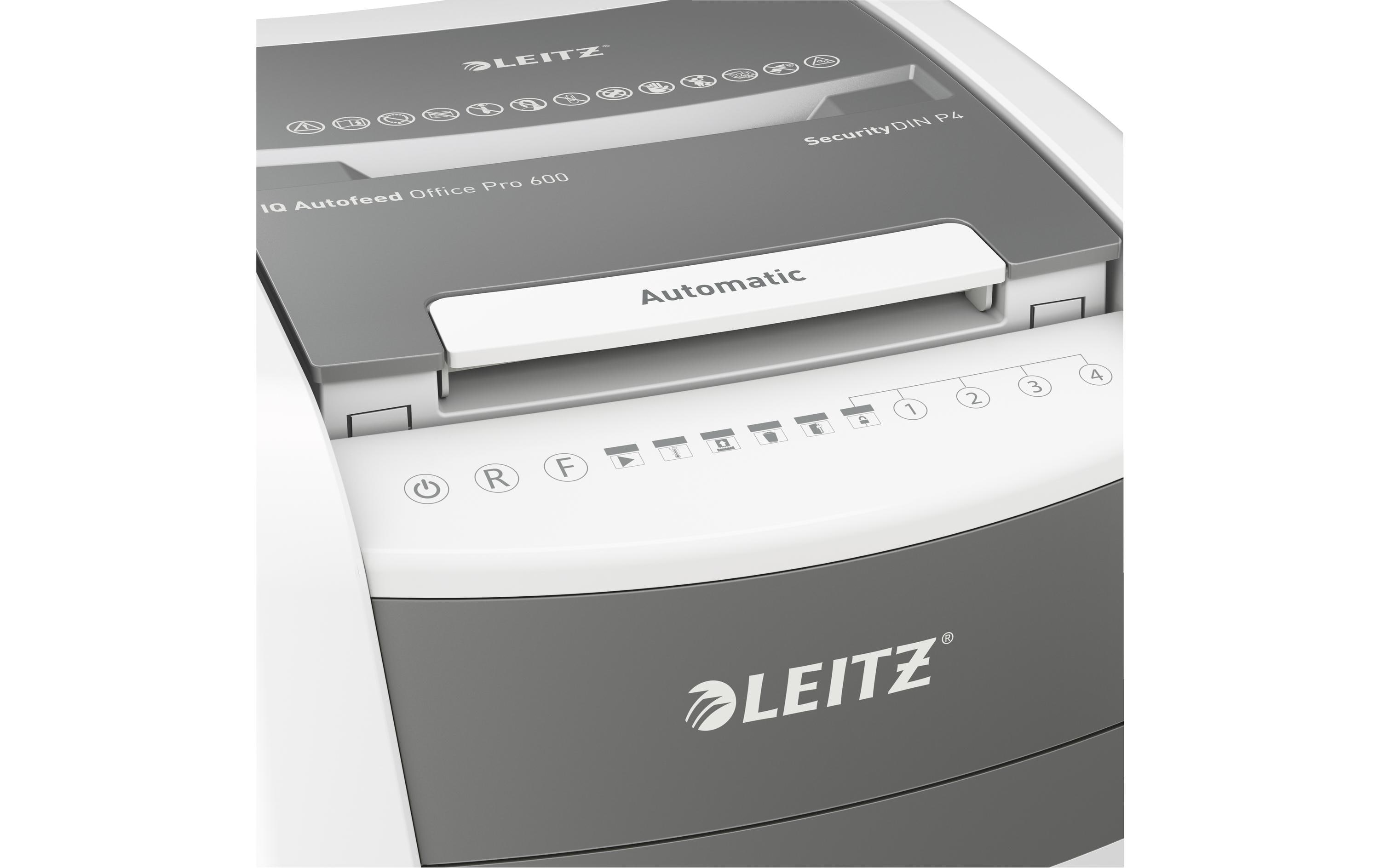 Leitz Bürogeräte Aktenvernichter IQ Autofeed Office Pro 600, P-4, 600 Blatt