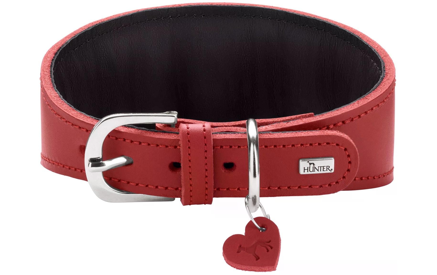 Hunter Halsband Windhund Love 42/S, Rot/Schwarz