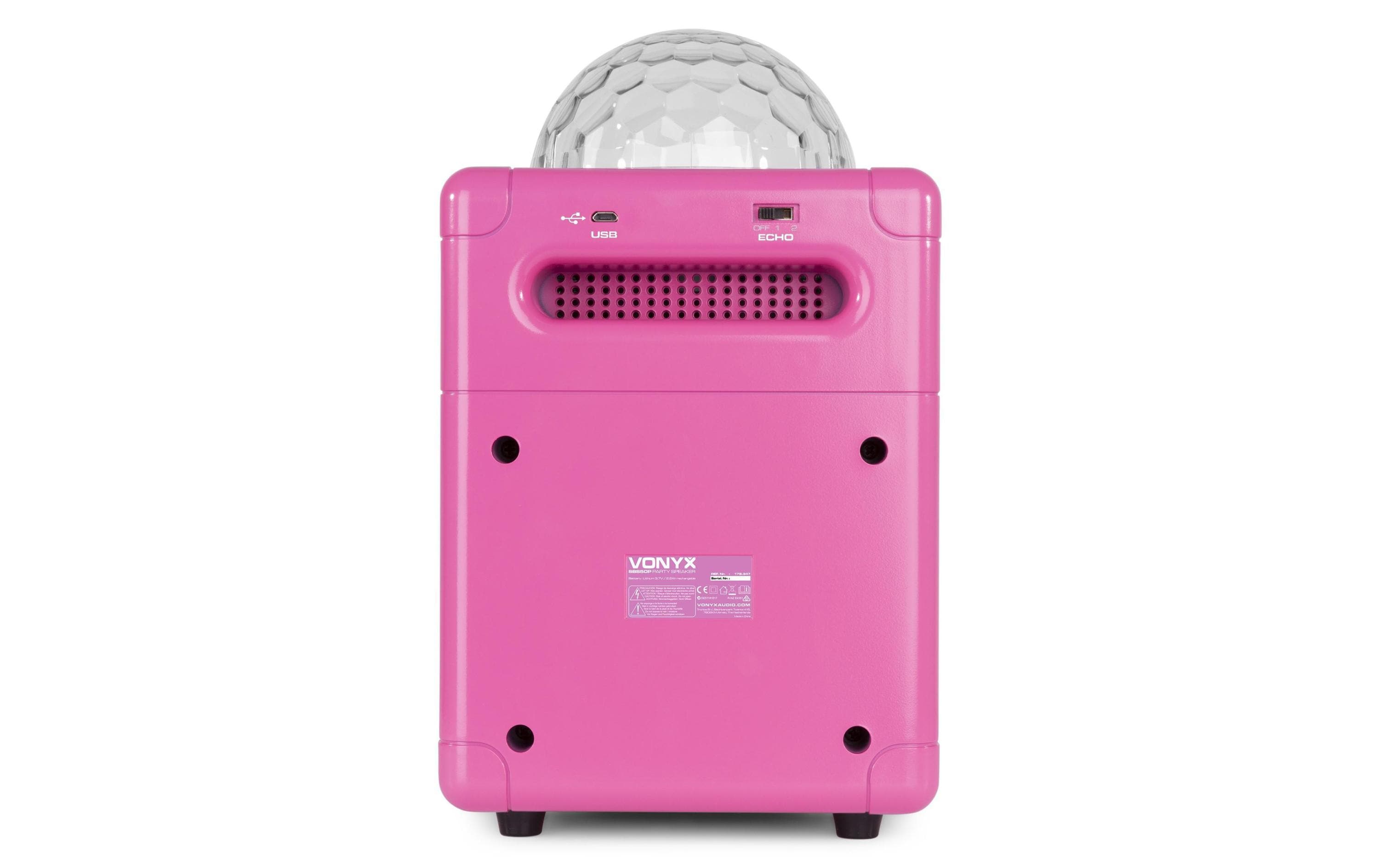 Vonyx Lautsprecher SBS50P Karaoke Speaker Pink