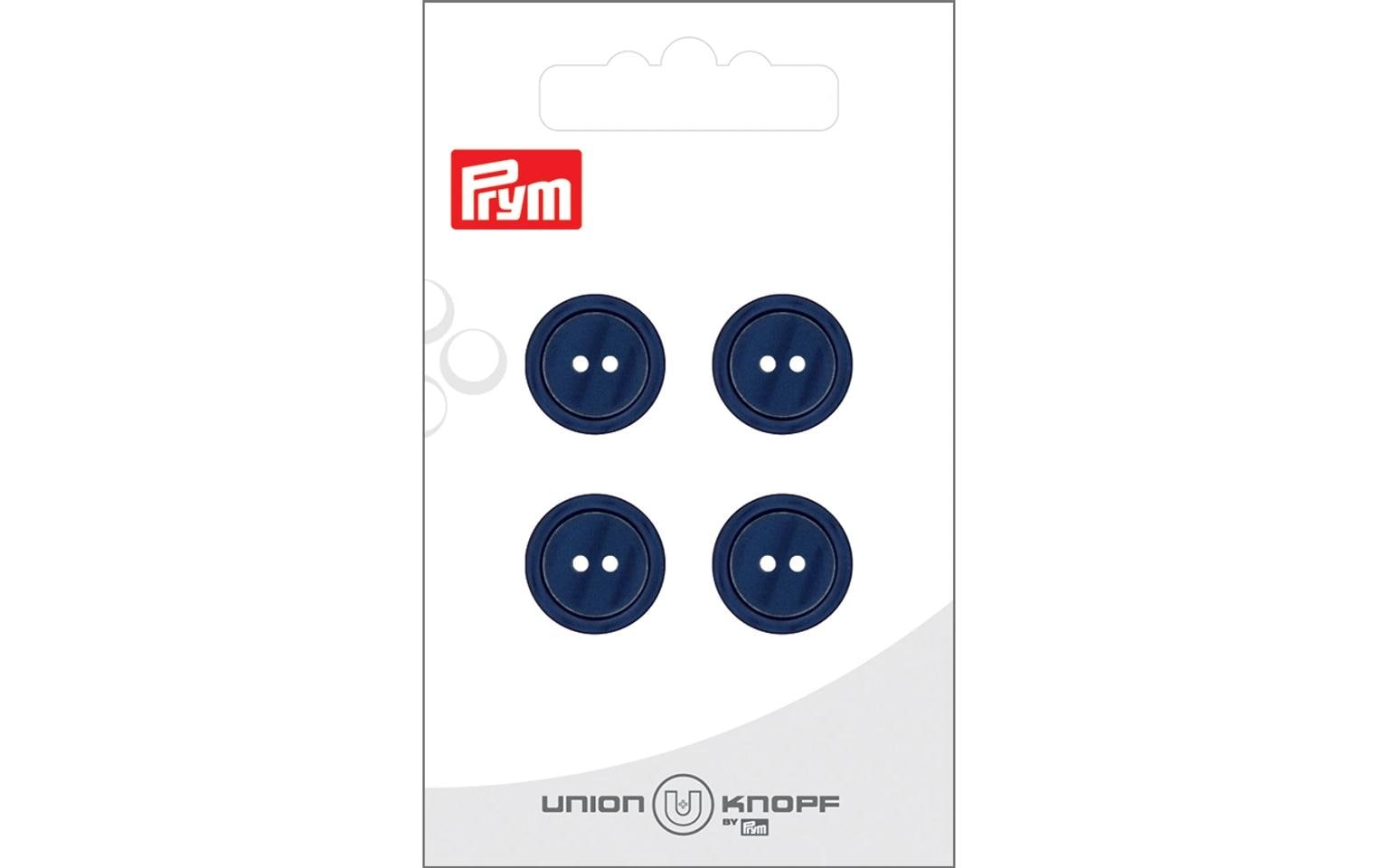 Prym Union Knopf Knöpfe Polyester 15 mm, 4 Stück, Marineblau