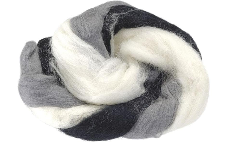 Heyda Filzwolle 3-Strang-Mix 50 g, Grau/Schwarz/Weiss