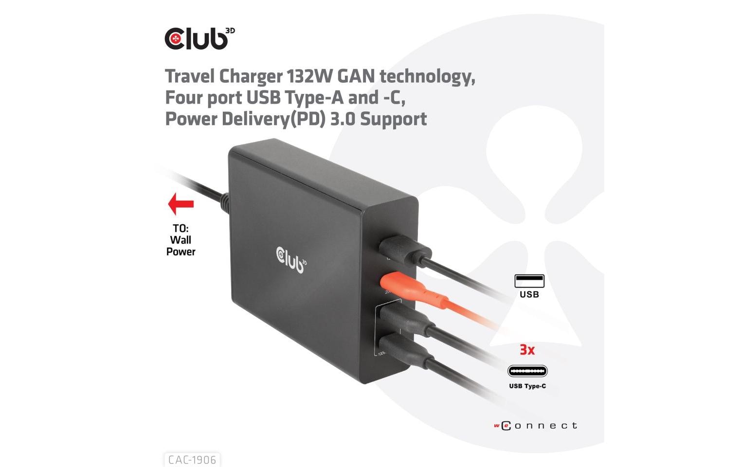 Club 3D USB-Wandladegerät CAC-1906