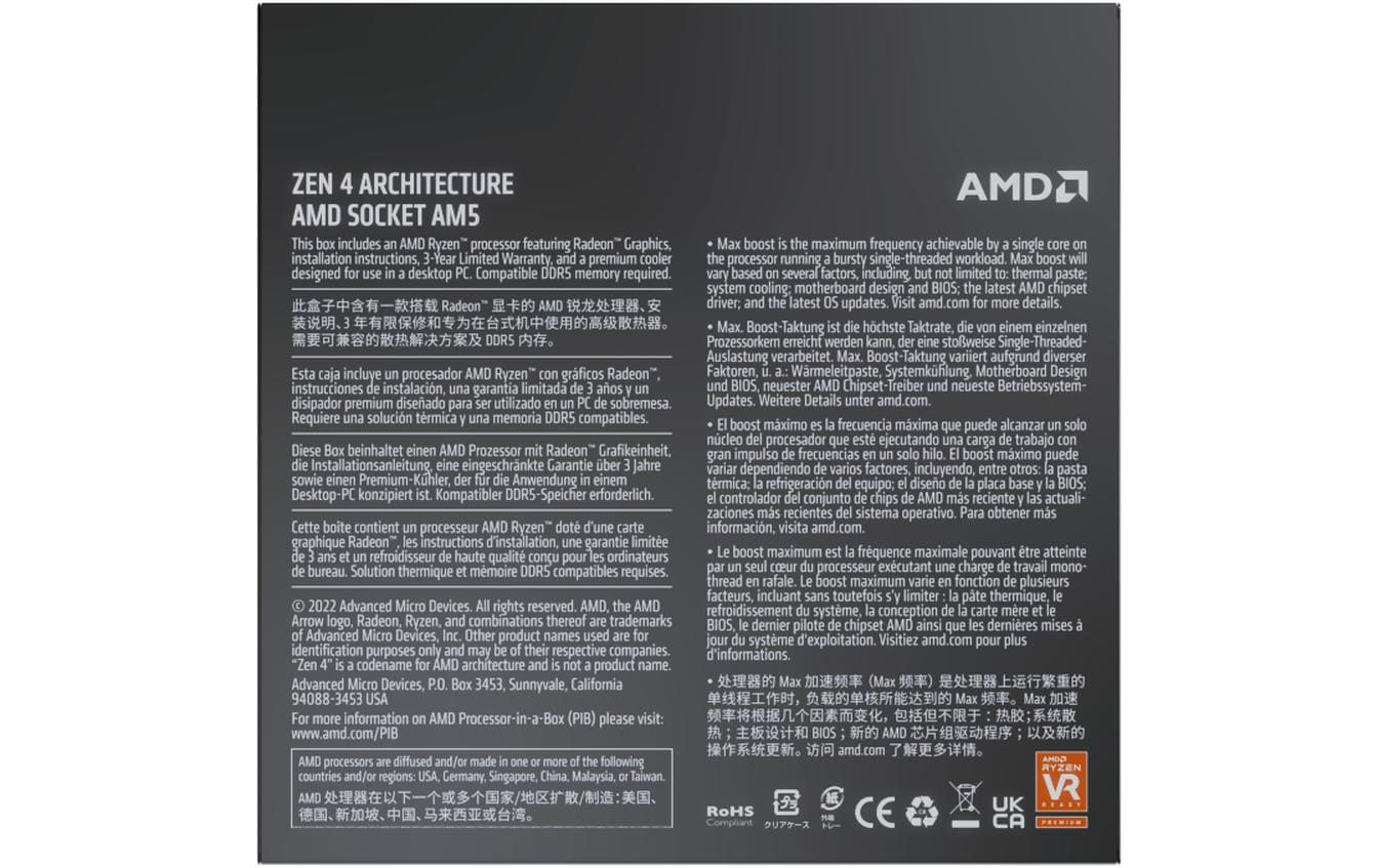 AMD CPU Ryzen 5 7600 3.8 GHz