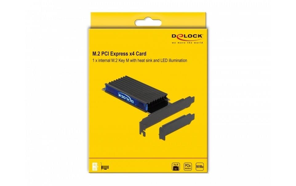 Delock Host Bus Adapter PCIe x4 - M.2, NVMe, Key M, RGB-LED