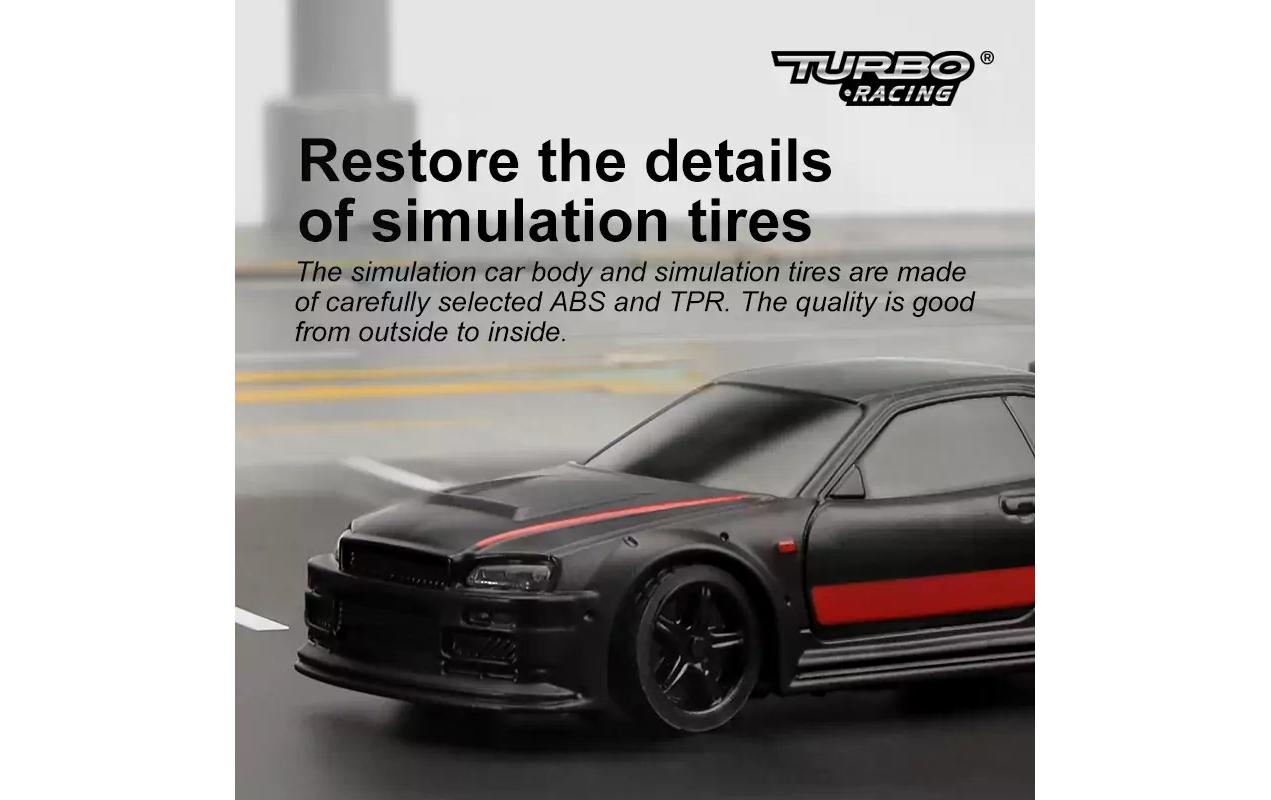 Turbo Racing Micro Sport C74, Schwarz, RTR, 1:76