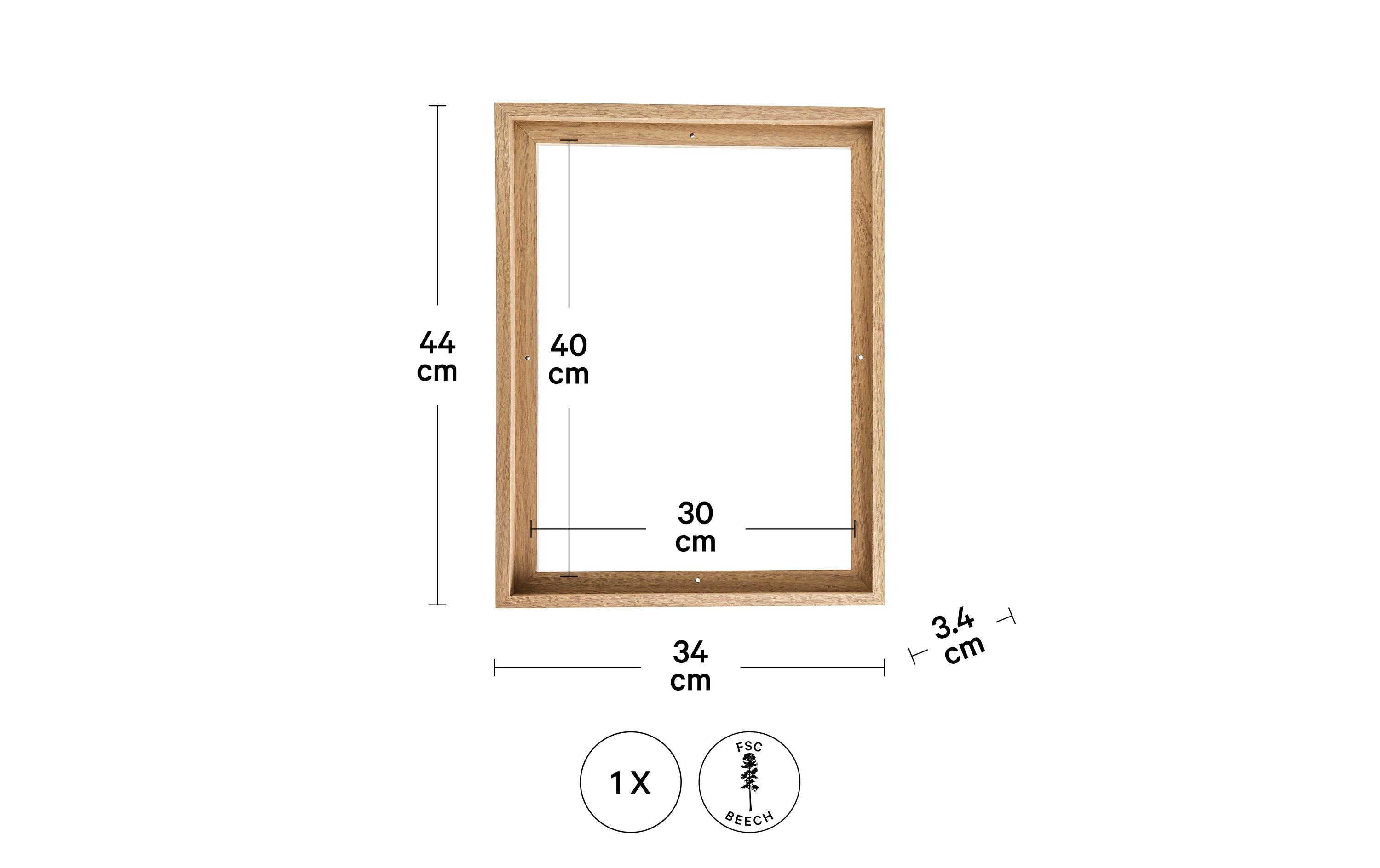 I AM CREATIVE Holzartikel Schattenfugenrahmen 34 x 44 cm, 1 Stück