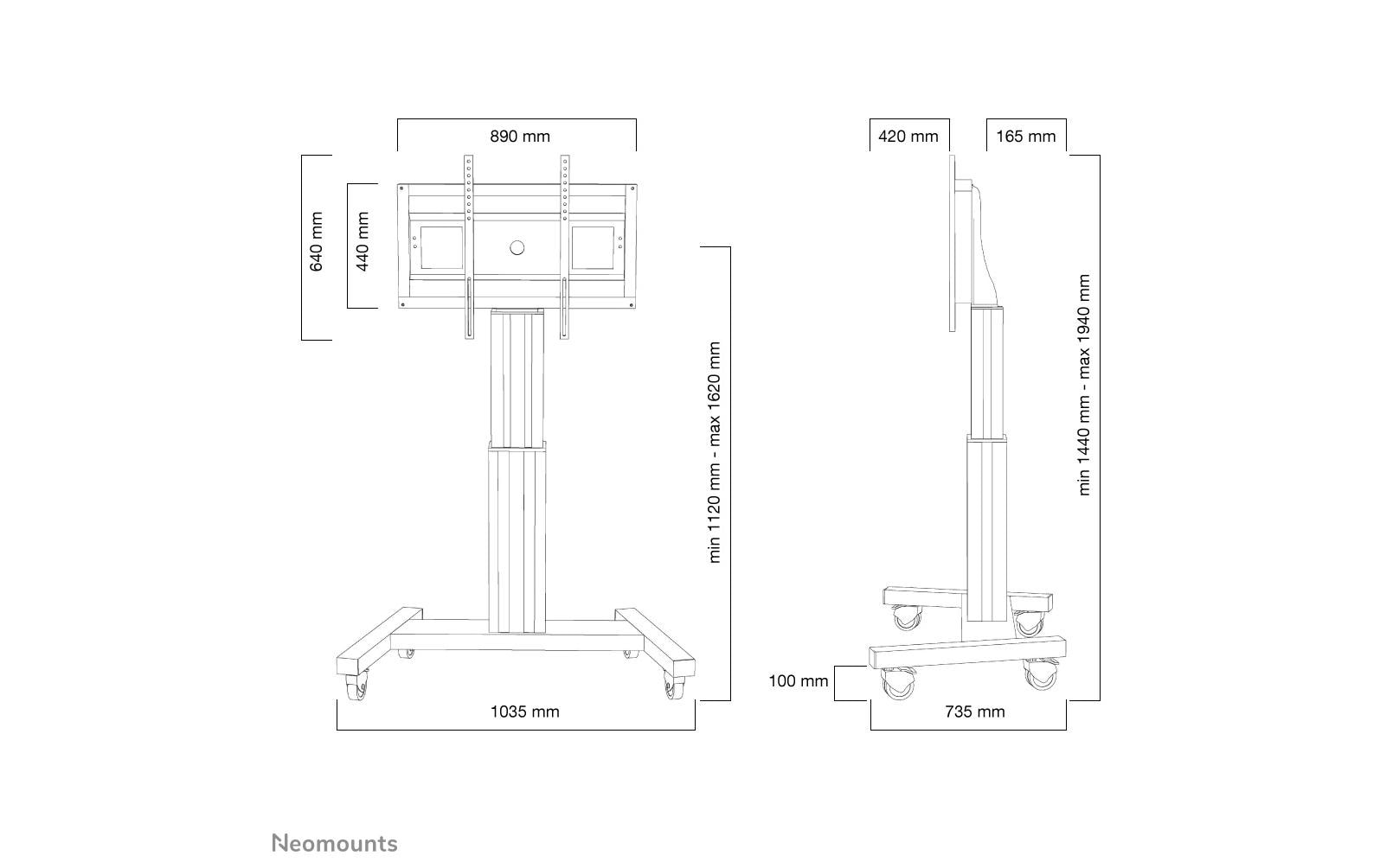 NEOMOUNTS TV-Trolley PLASMA-M2500 Silber