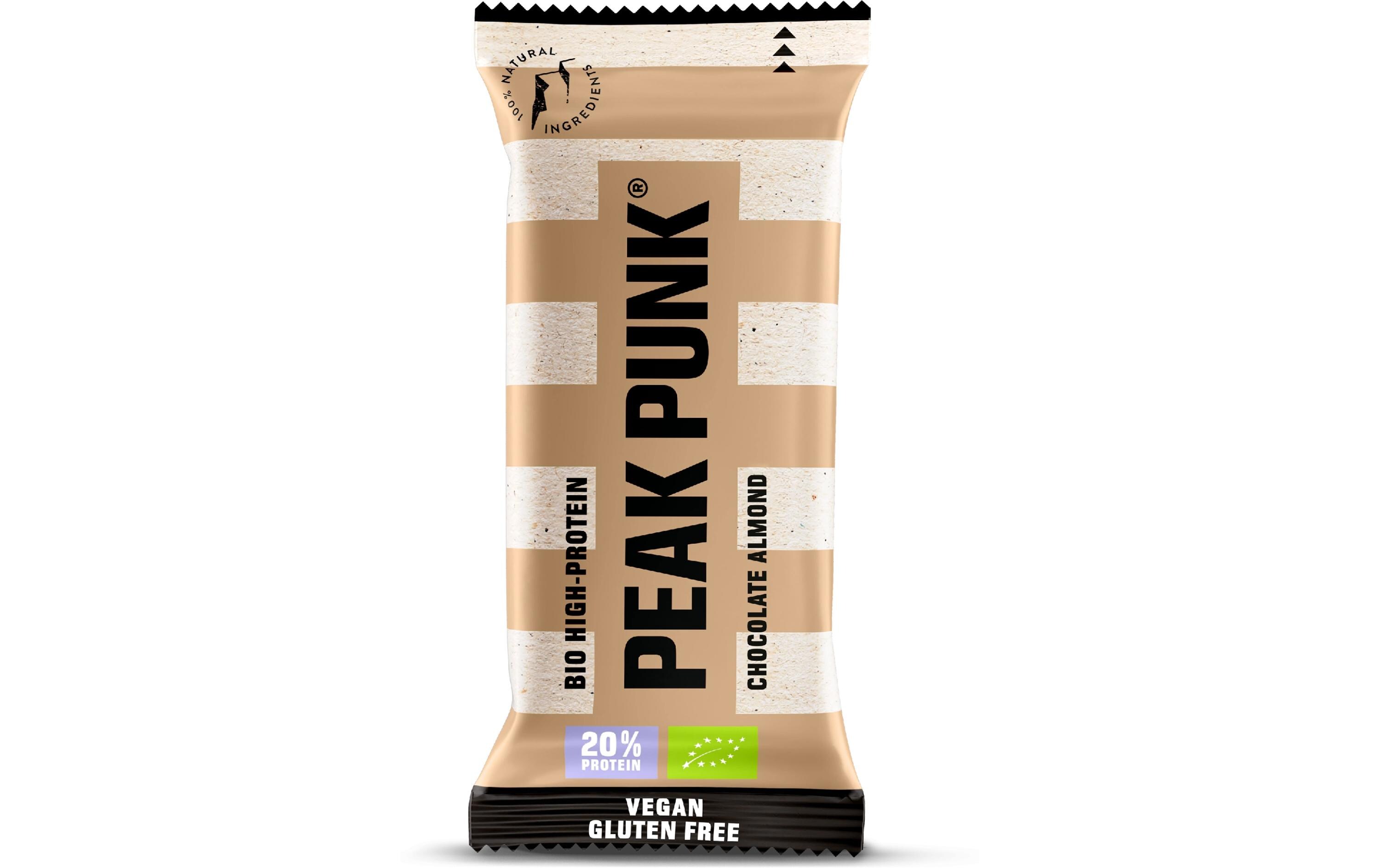 PEAK PUNK Bio High-Protein Bar Chocolate Almond, 12 x 55 g