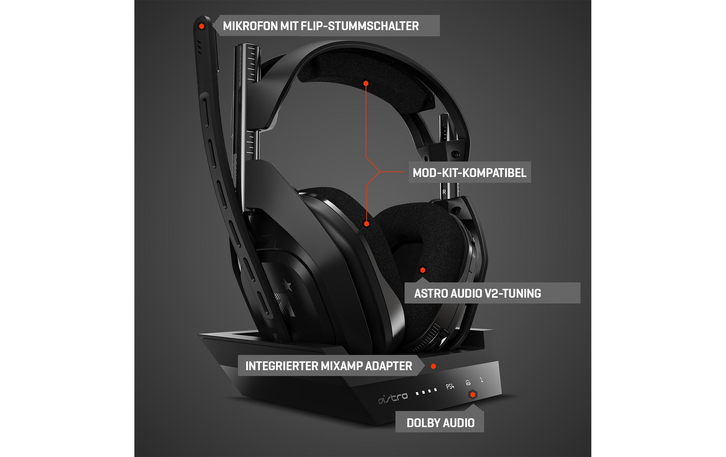 Astro Gaming Headset Astro A50 mit Base Station Schwarz