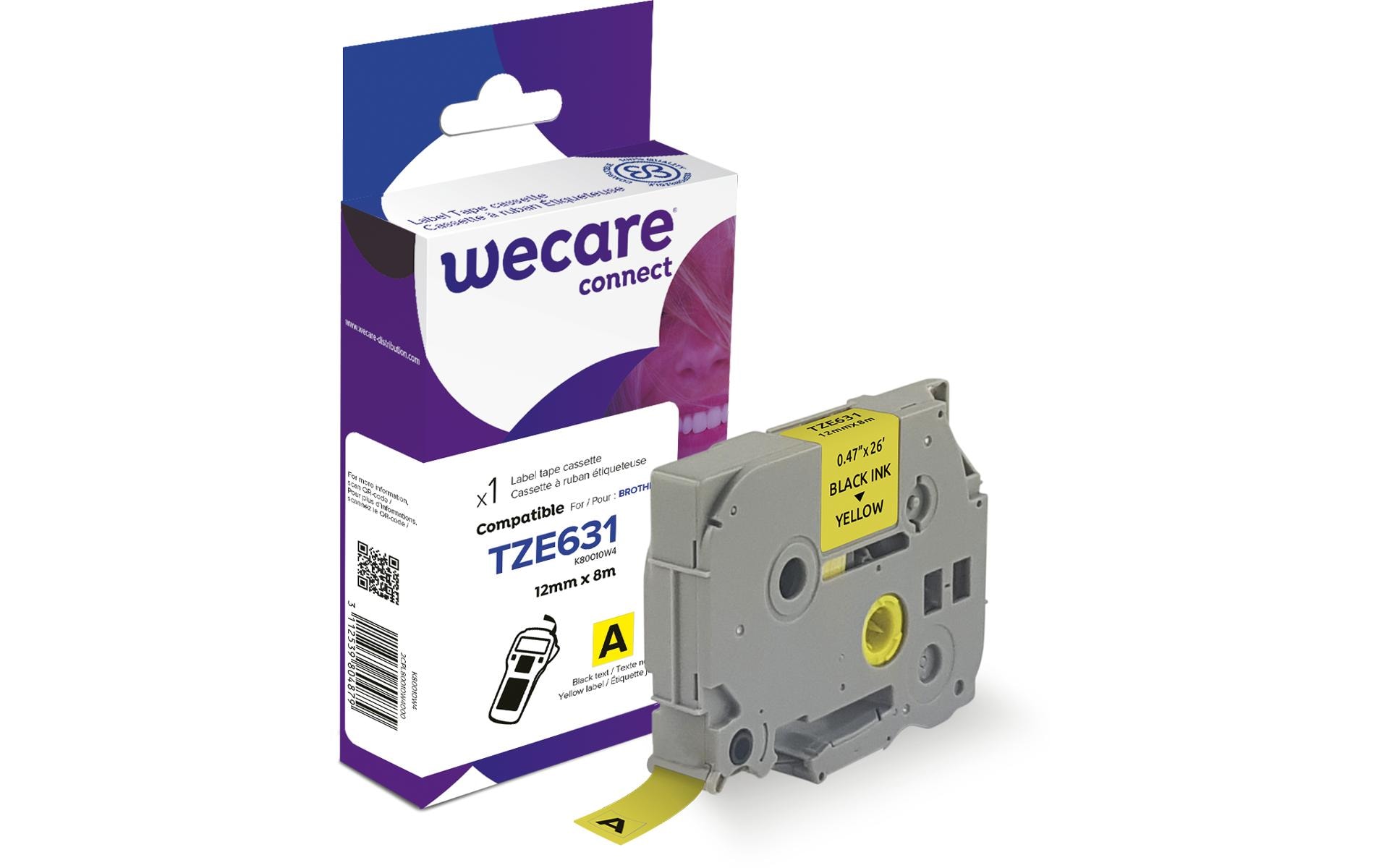 Wecare Beschriftungsband TZE-631 Schwarz auf Gelb