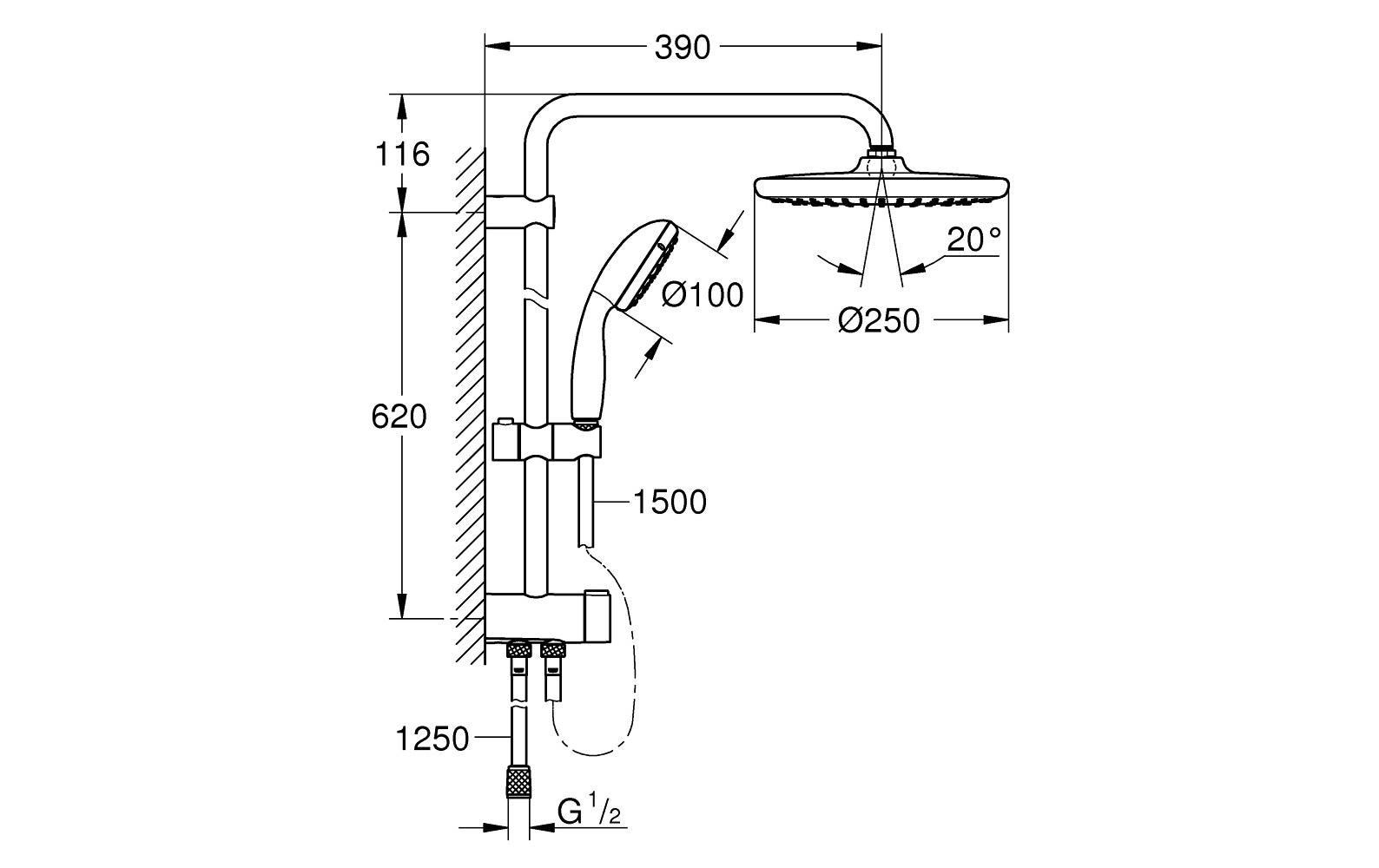 GROHE Duschsystem Vitalio Start 250