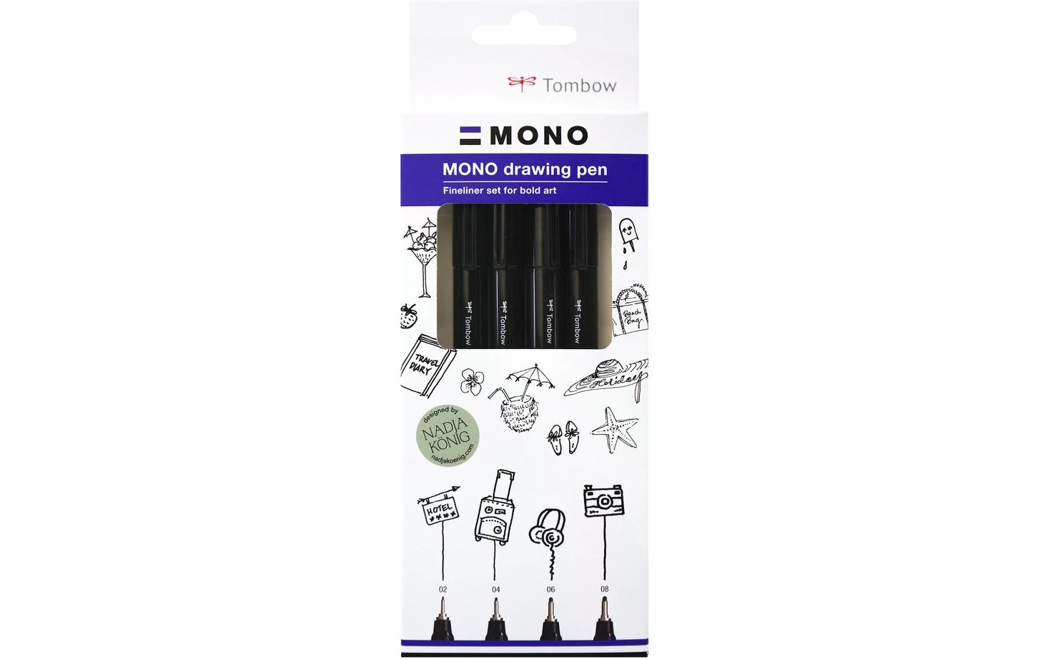 Tombow Fineliner MONO drawing pen Set Bold Schwarz