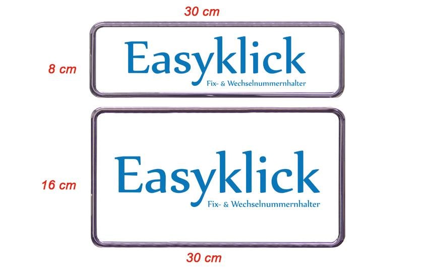 EASYKLICK Kennzeichenhalterset hoch, Chrom