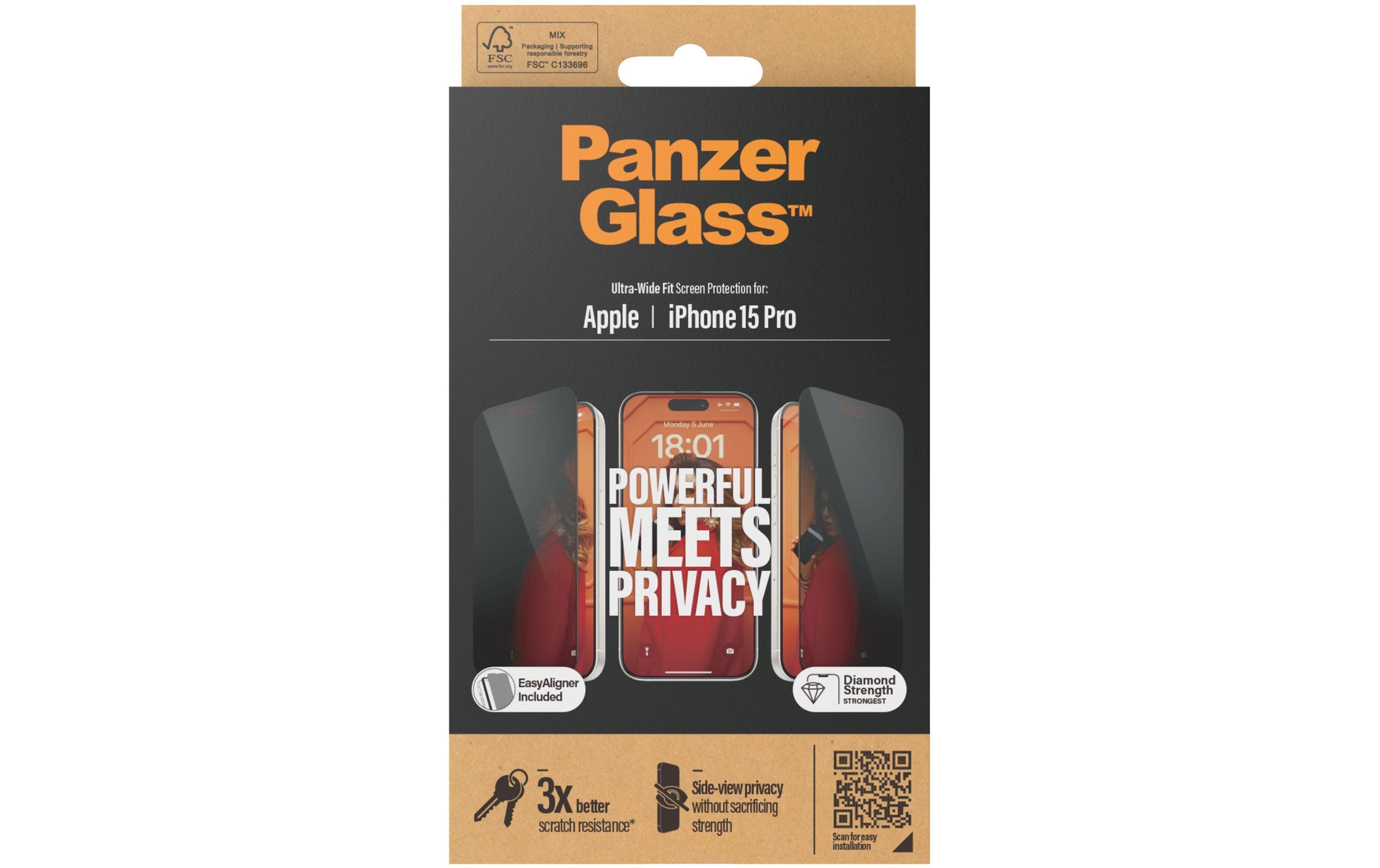 Panzerglass Displayschutz Ultra Wide Fit Privacy iPhone 15 Pro