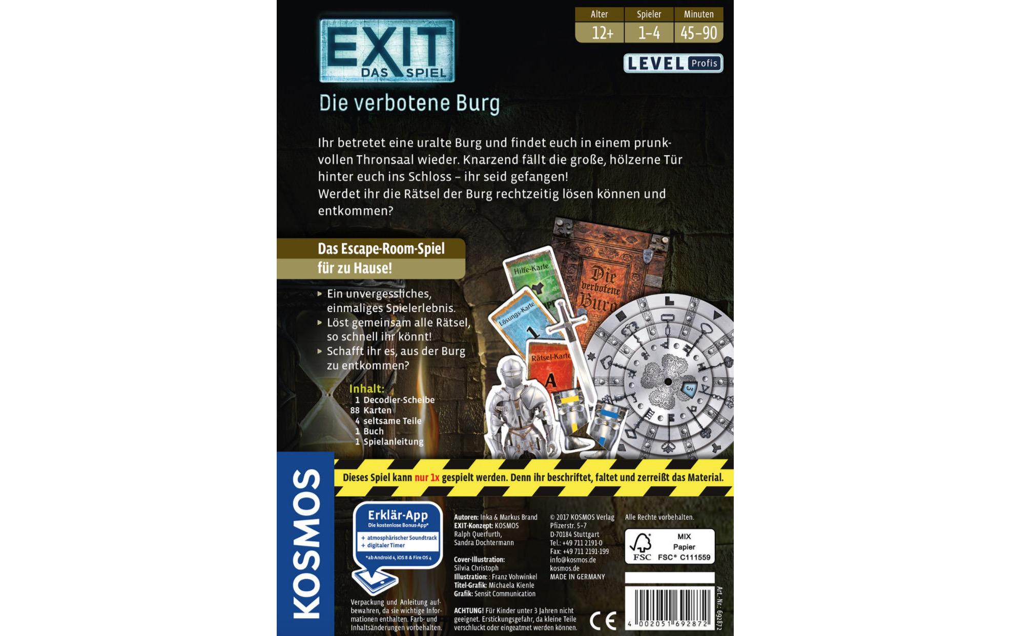 Kosmos Kennerspiel EXIT: Die Verbotene Burg