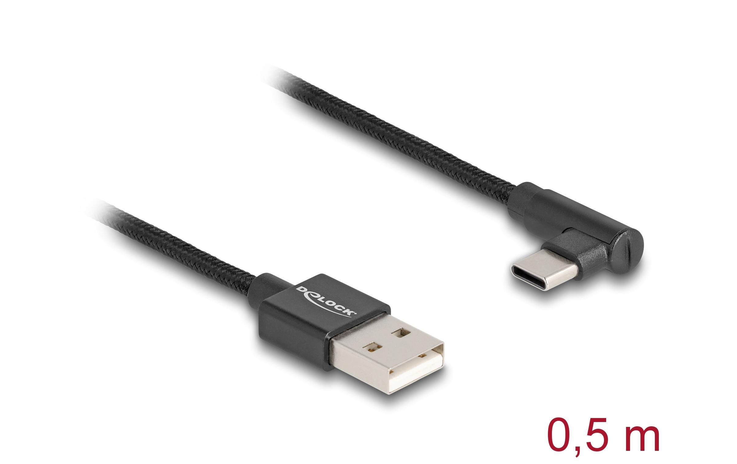 Delock USB 2.0-Kabel USB A - USB C gewinkelt 0.5 m